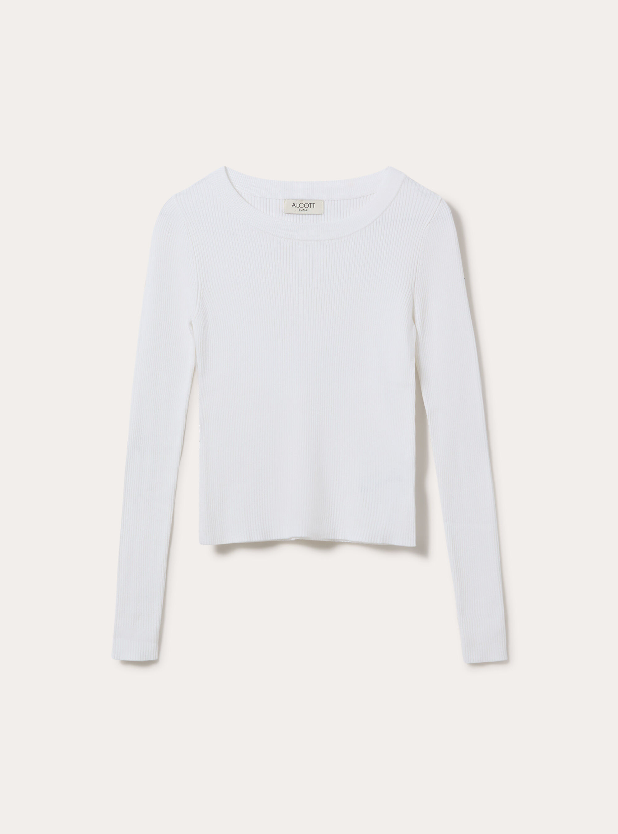 Maglia girocollo a coste, WH2 WHITE