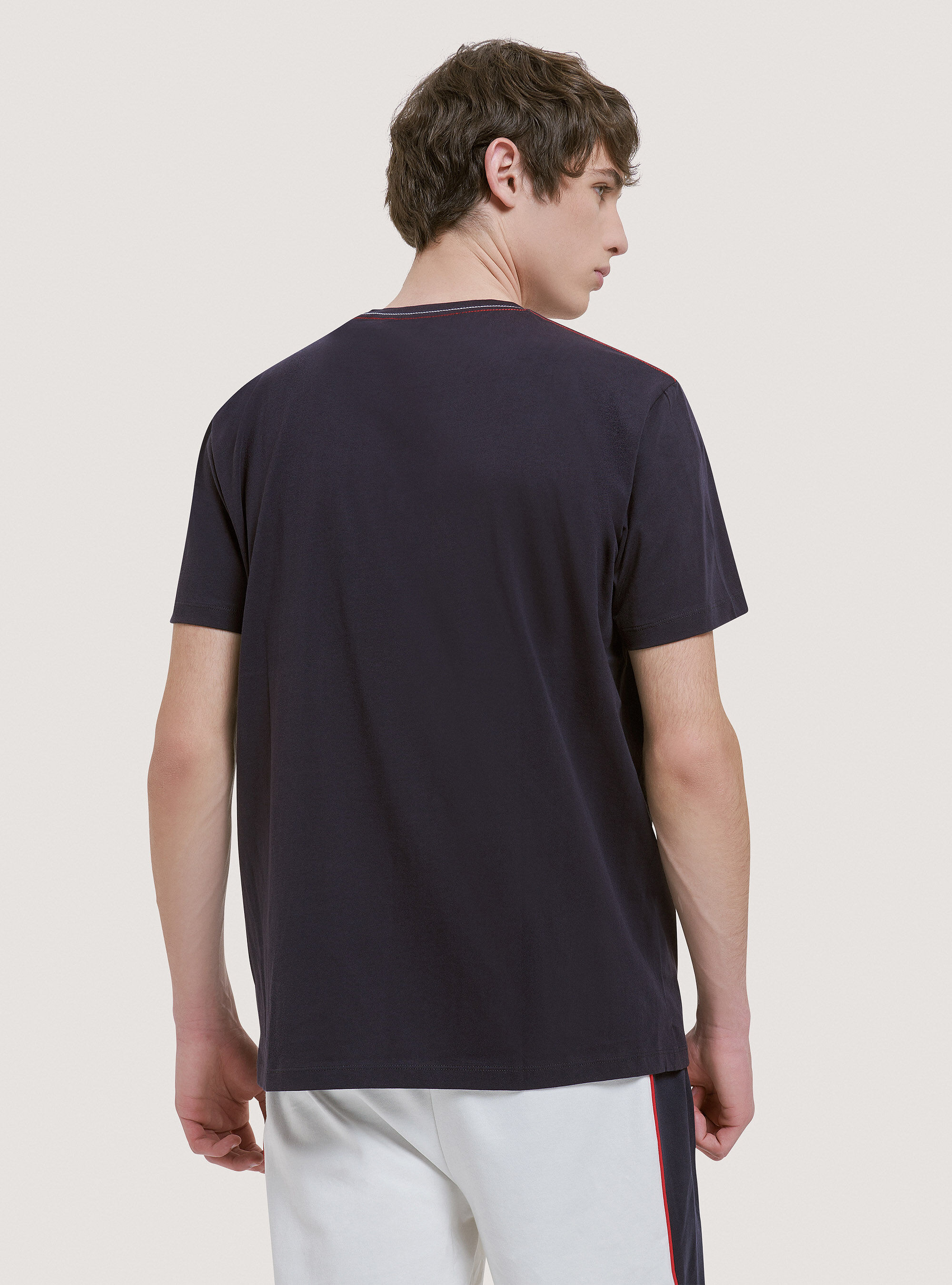 Cotton T-shirt with USA print, BLUE NAVY