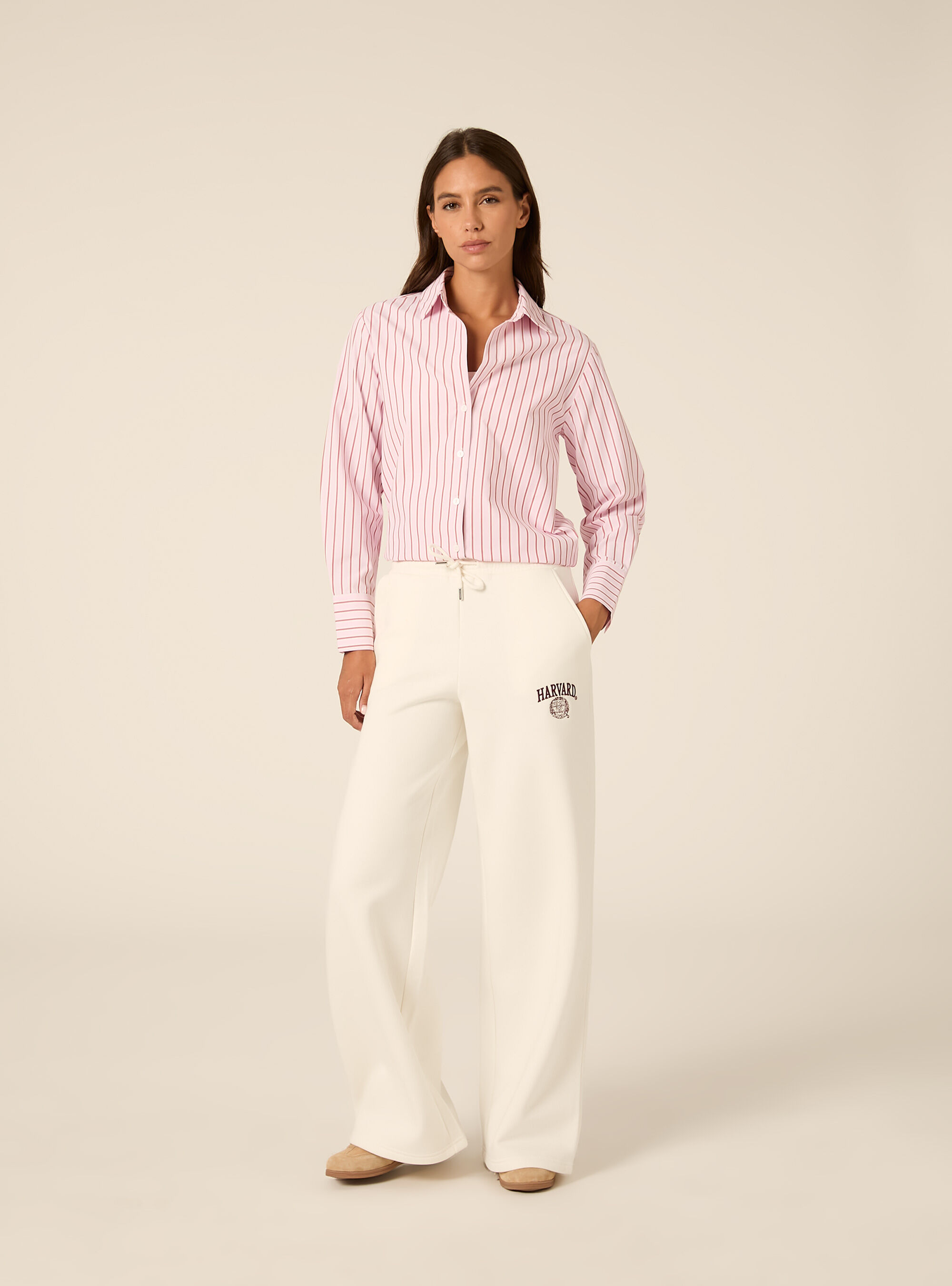 Pantaloni wide leg licenza harvard