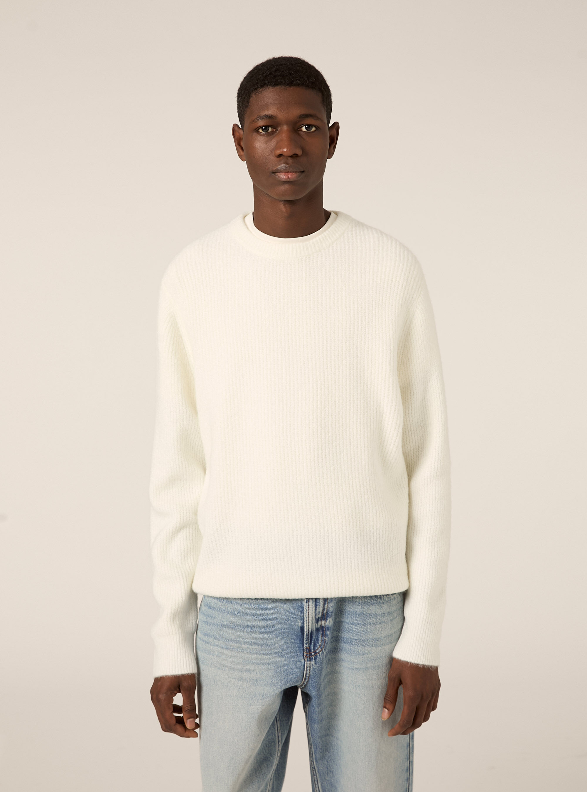 English ribbed crew neck jumper