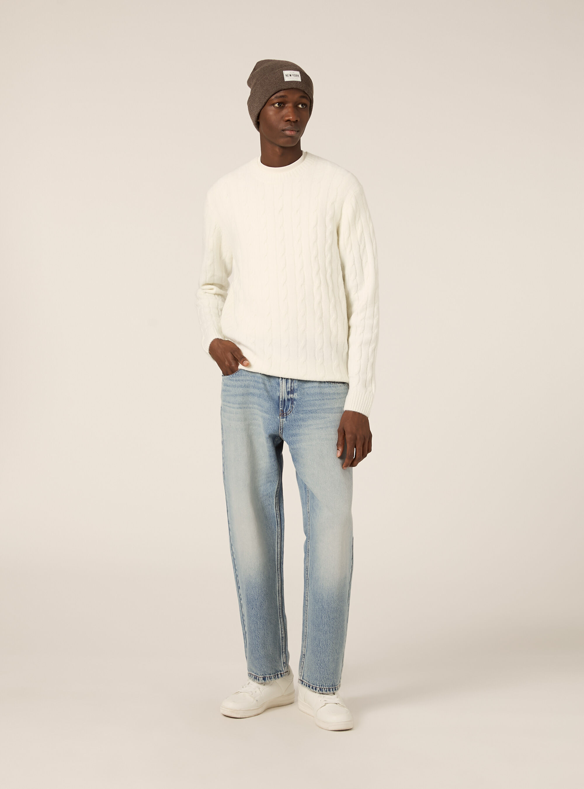 Maglione girocollo cable