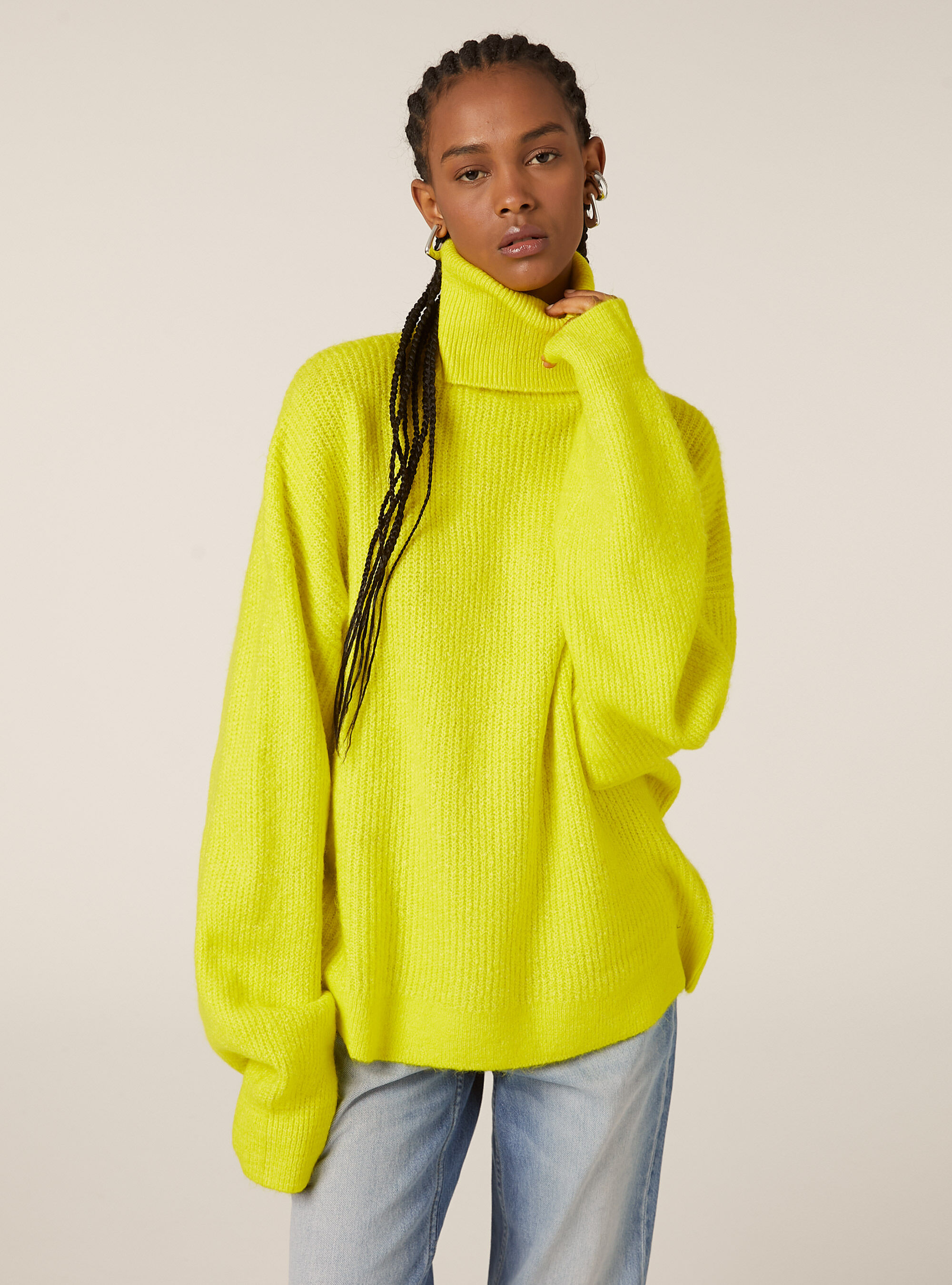 High-neck pullover, GC3 ACID GREEN LIGHT