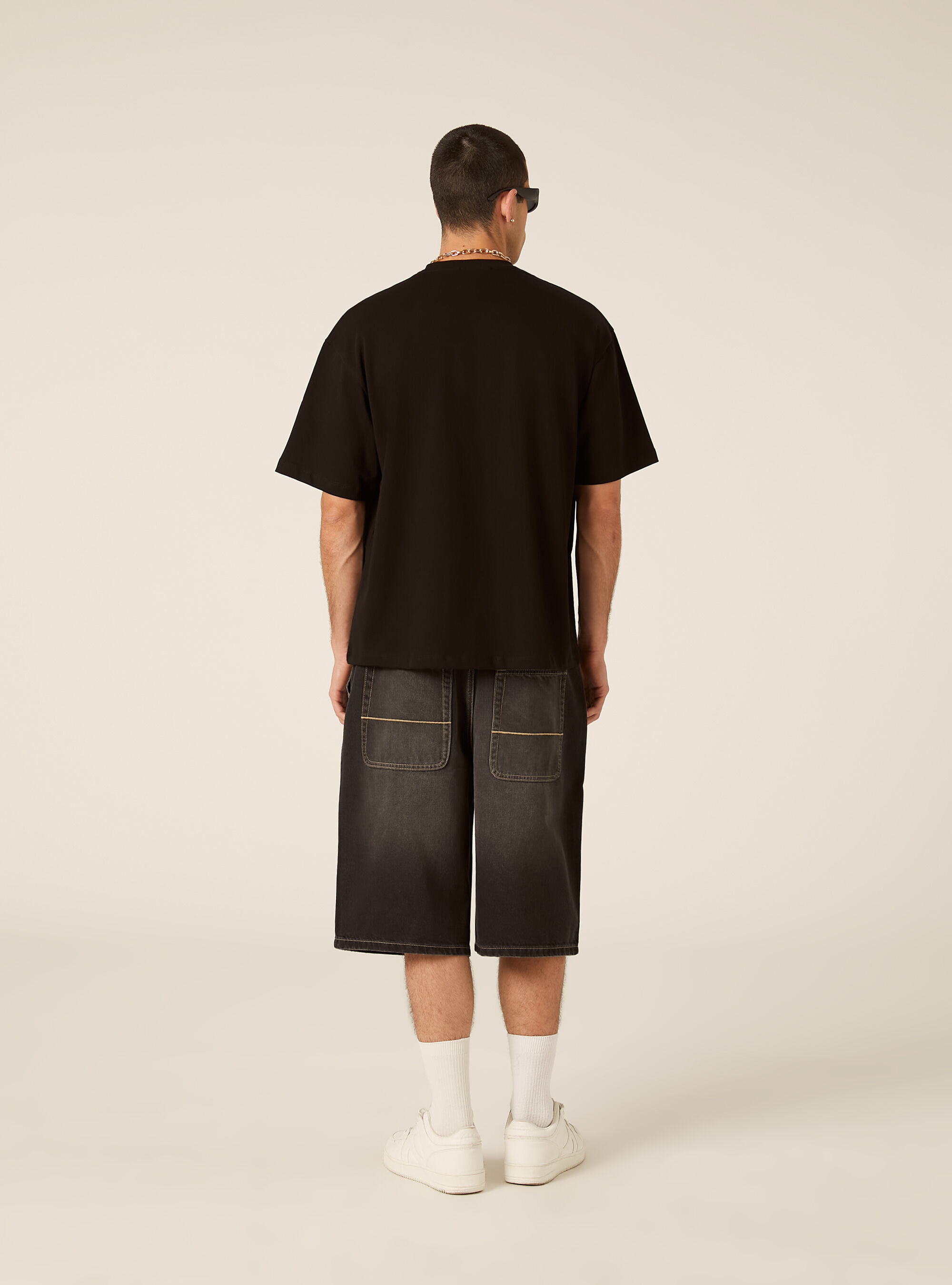 Printed Boxy Fit T-Shirt, BK1 BLACK