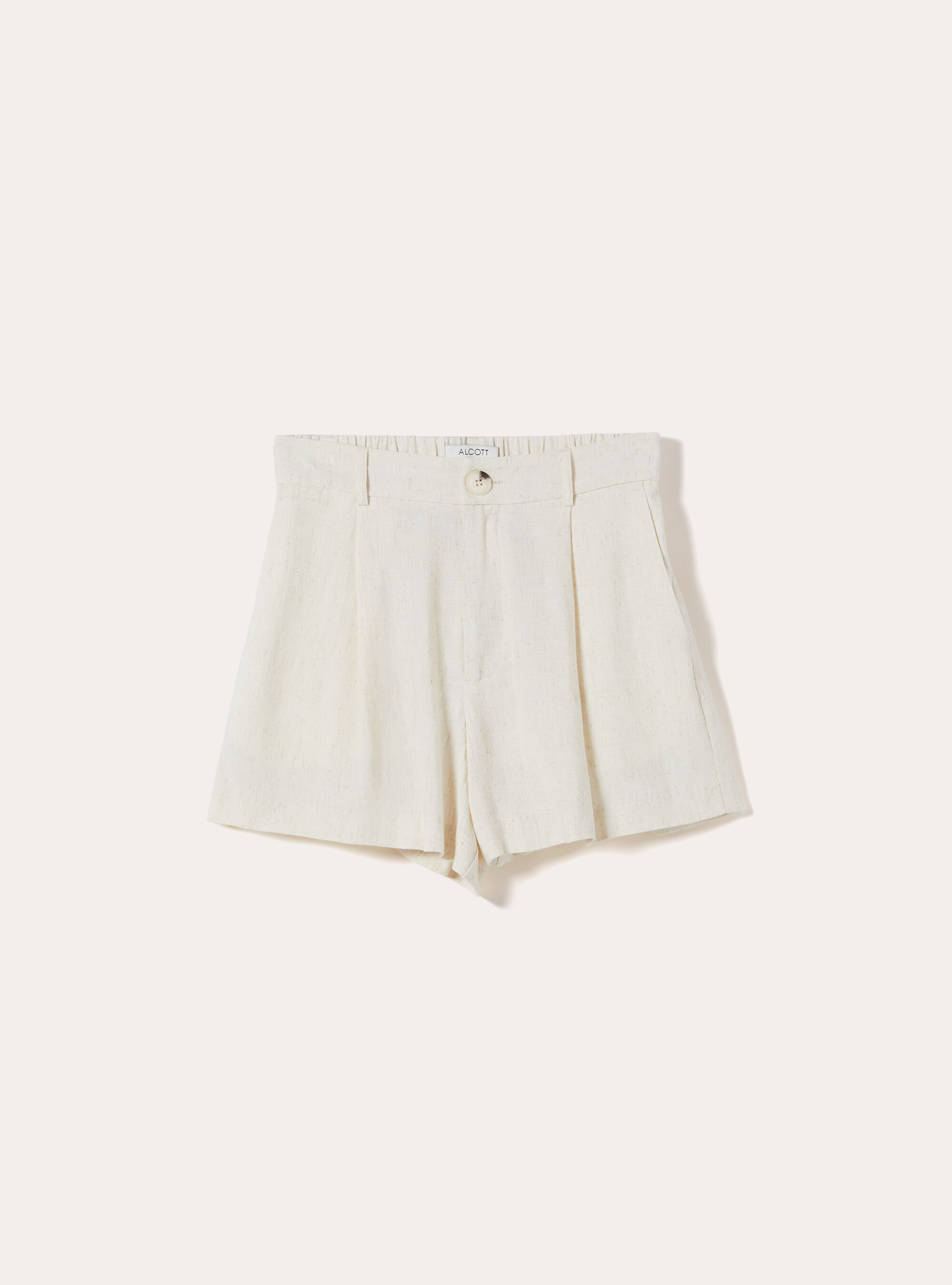 Tailored Linen-Blend Shorts, MBG3 BEIGE MEL LIGHT