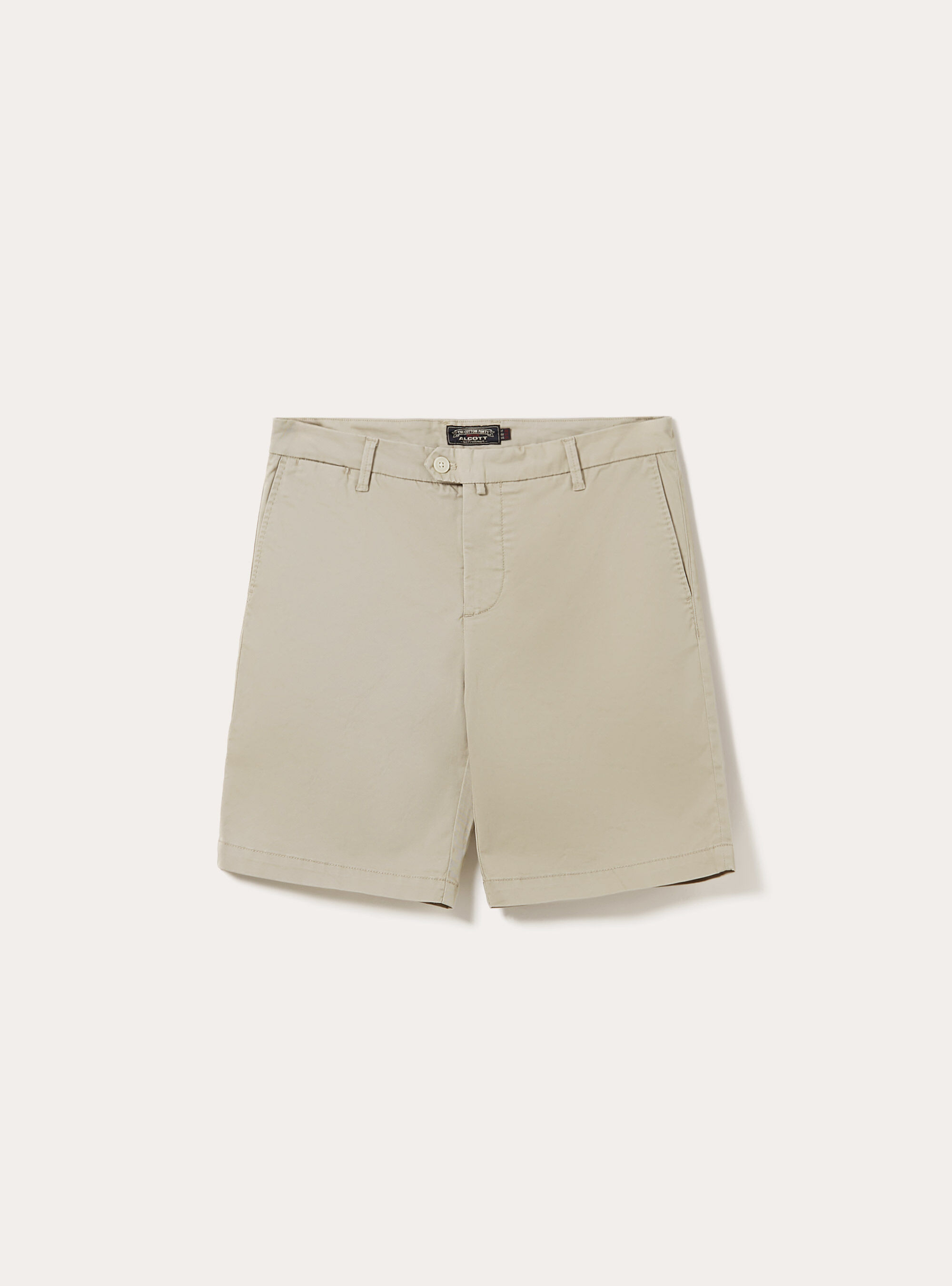 Cotton twill stretch bermuda shorts, BG2 BEIGE MEDIUM