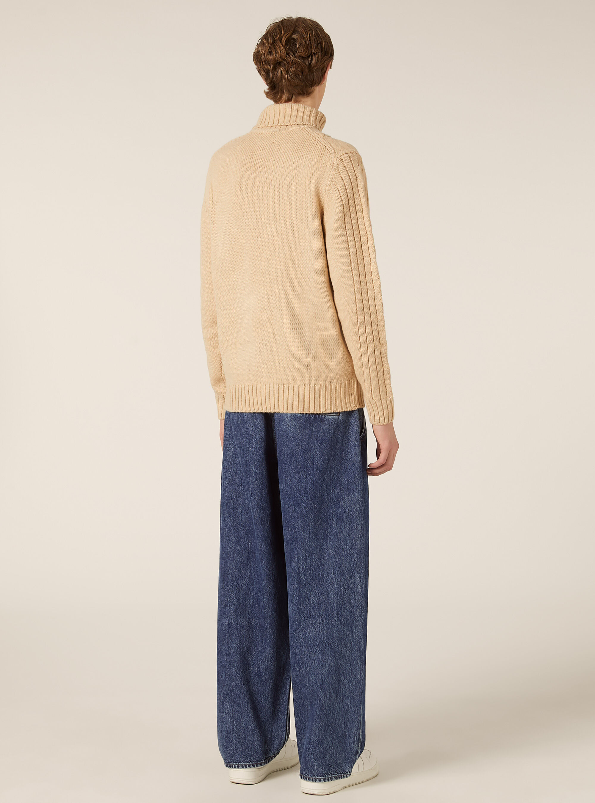 High-neck cable knit pullover, TB2 TOBACCO MEDIUM
