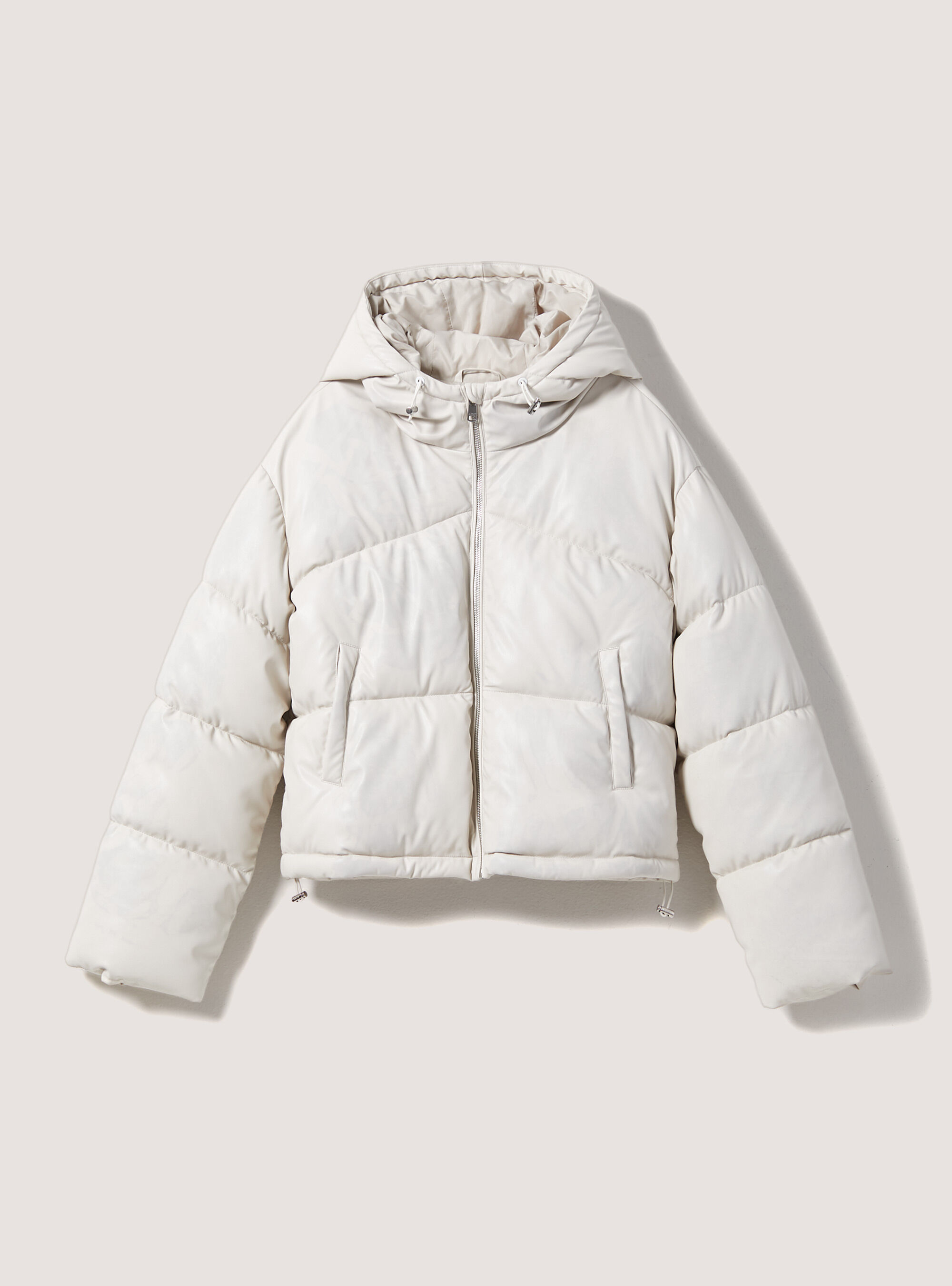 Leather-effect bomber jacket, WH1 OFF WHITE