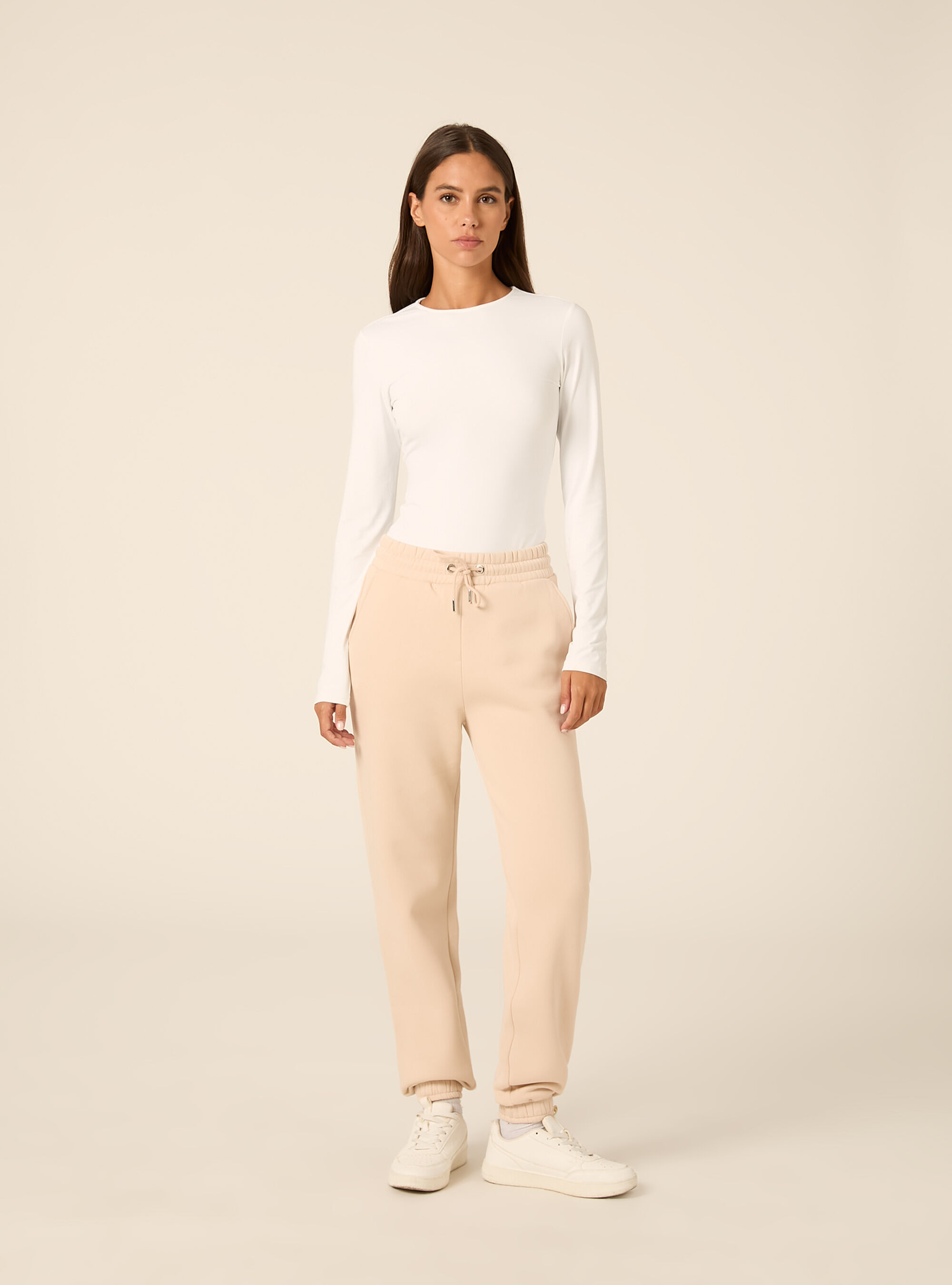 Jogger basic tinta unita, CR3 CREAM LIGHT