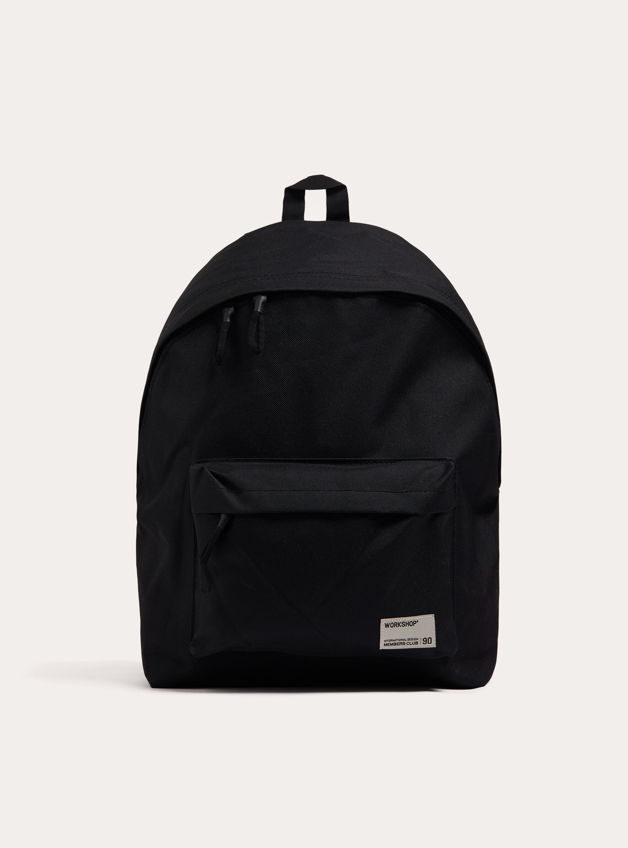 Plain black backpack discount