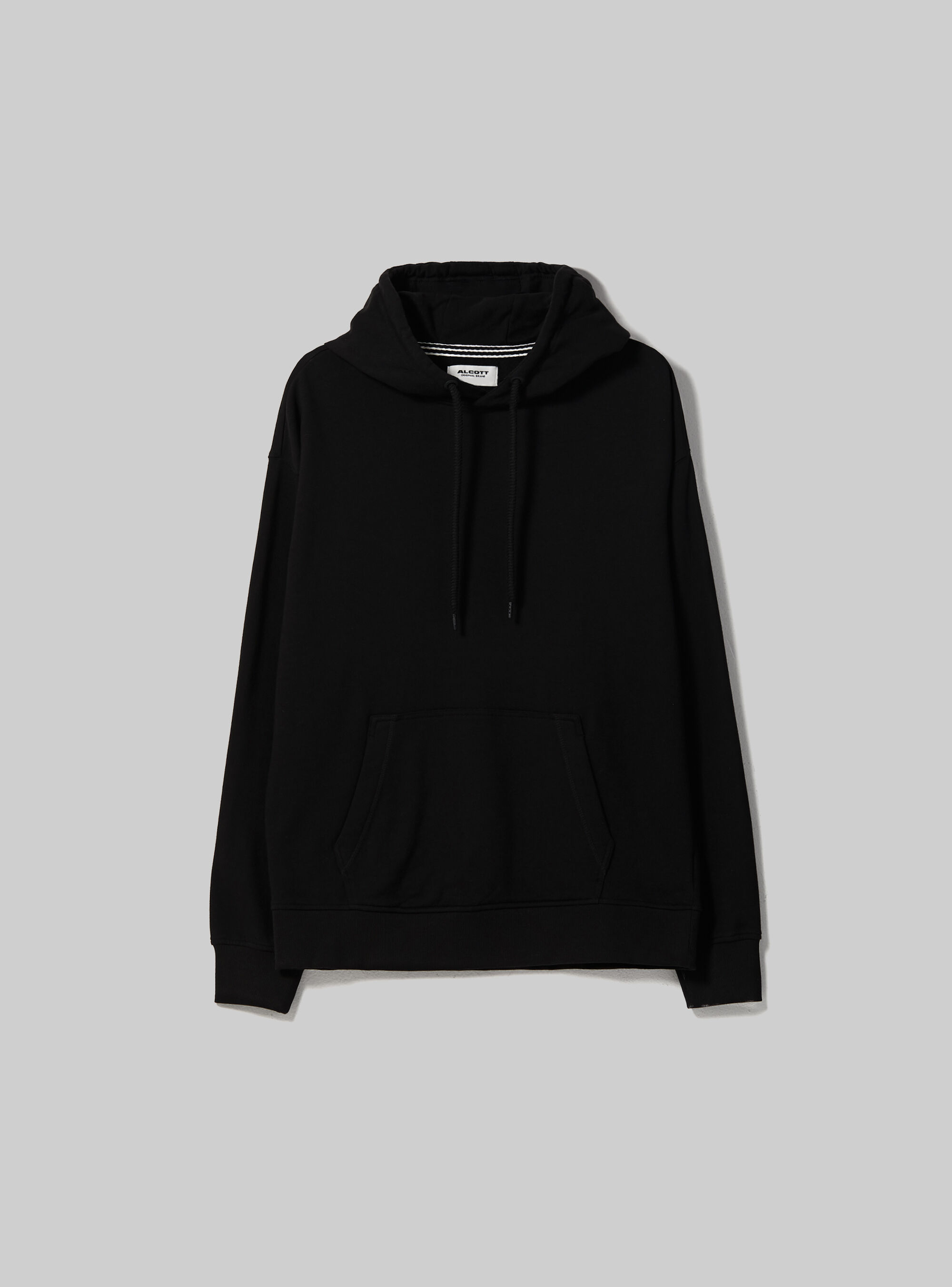 Sweatshirt with hood and pouch pocket, BK1 BLACK
