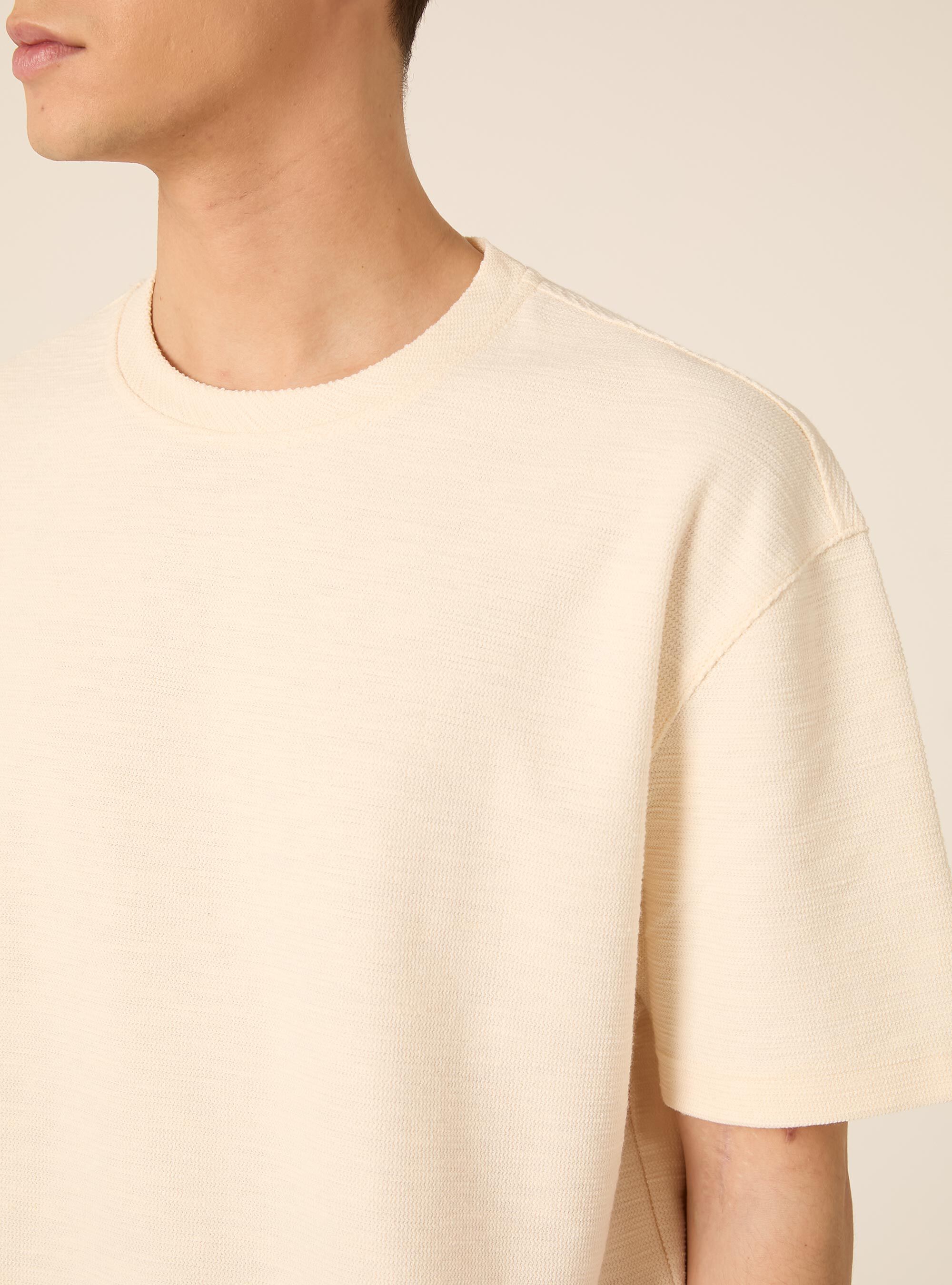 T-shirt in interlock waffle, WH2 WHITE