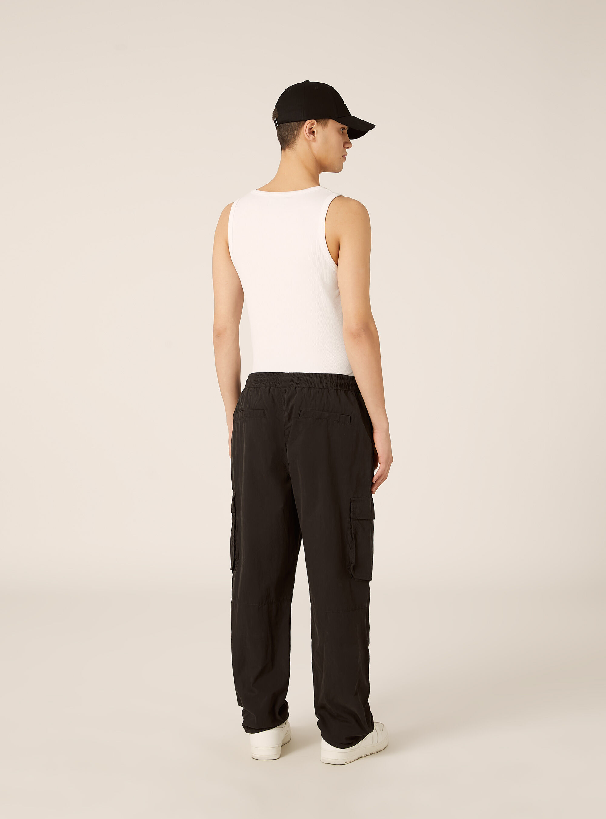 Pantaloni cargo parachute, BK1 BLACK