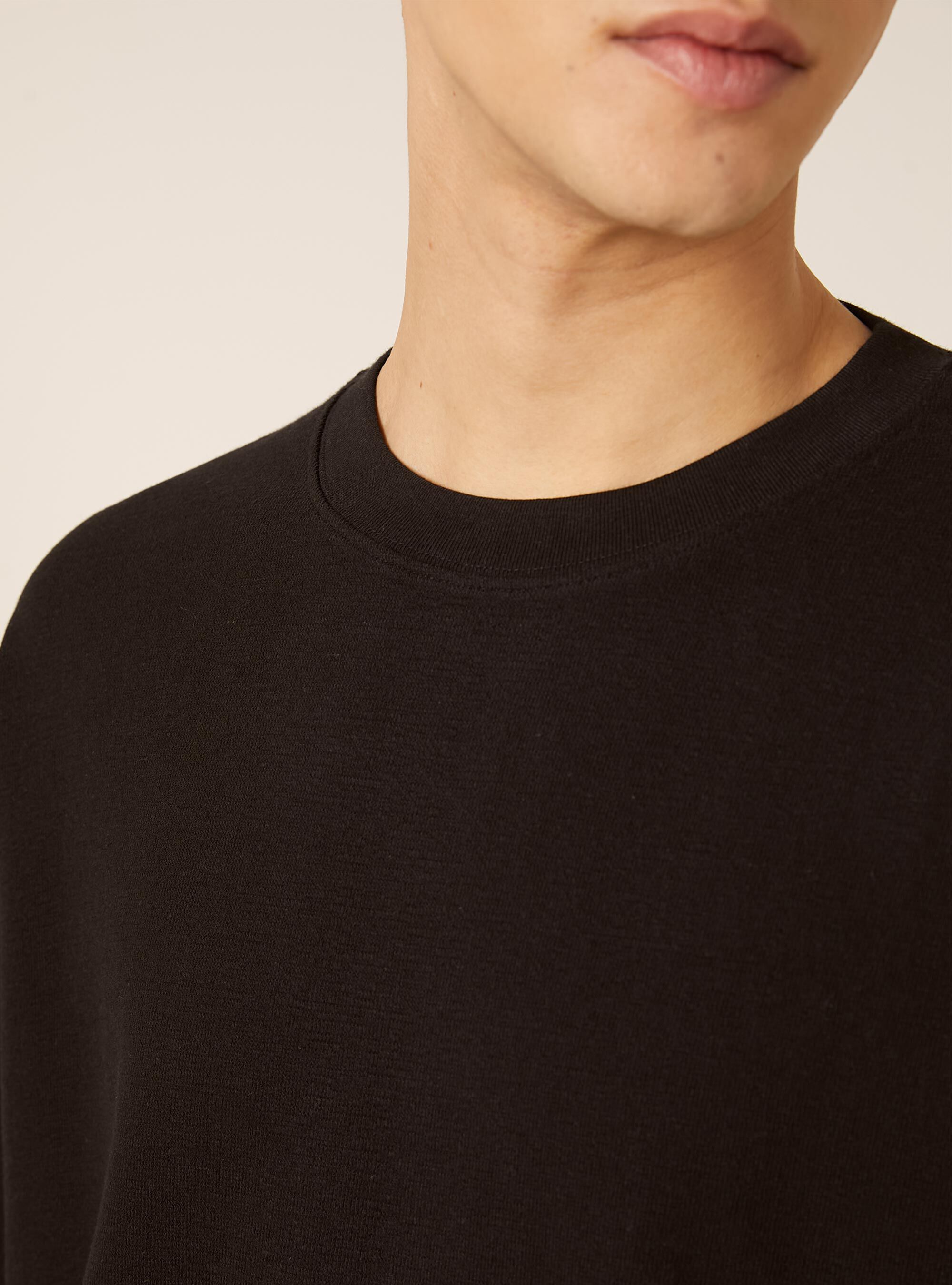 T-shirt in jersey texture fit boxy, BK1 BLACK