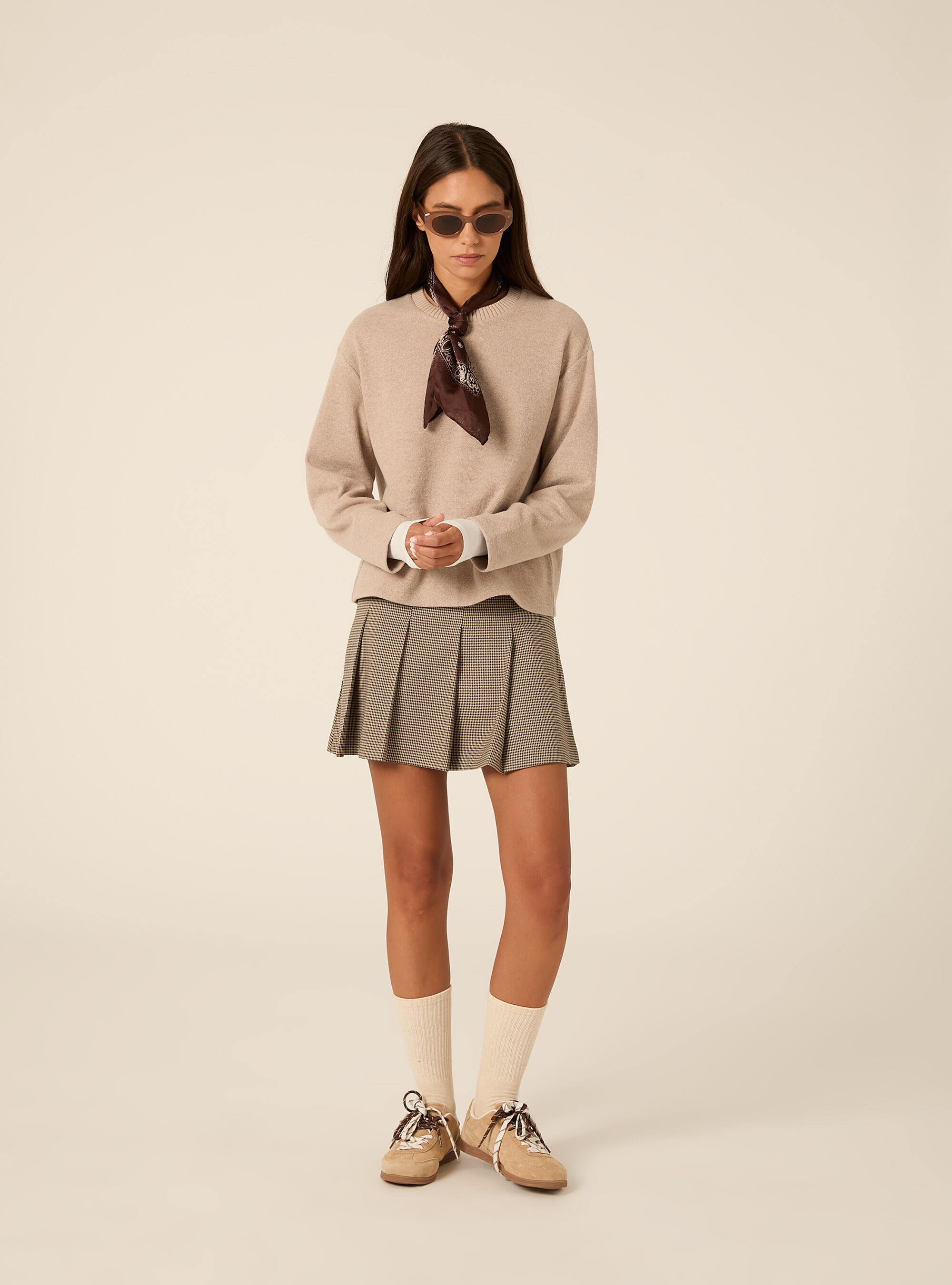 Maglia collo rotondo, MBG2 BEIGE MEL MED
