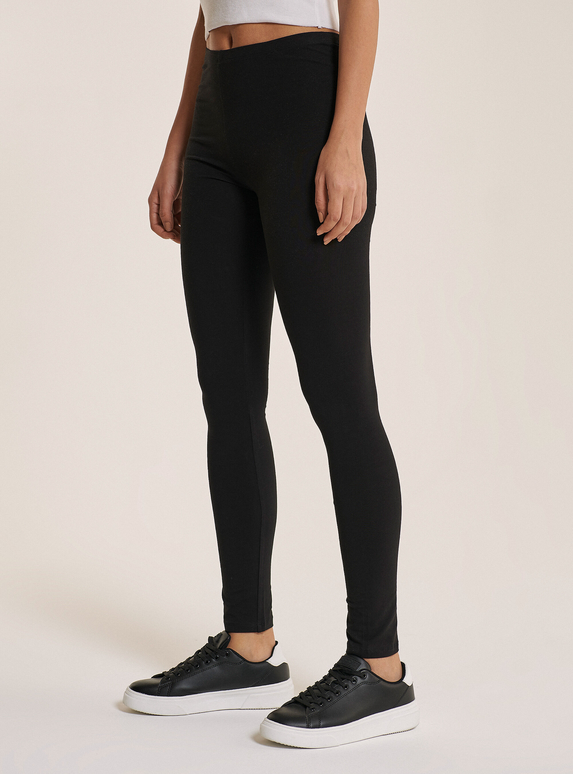 Leggins elasticizzati in cotone combed