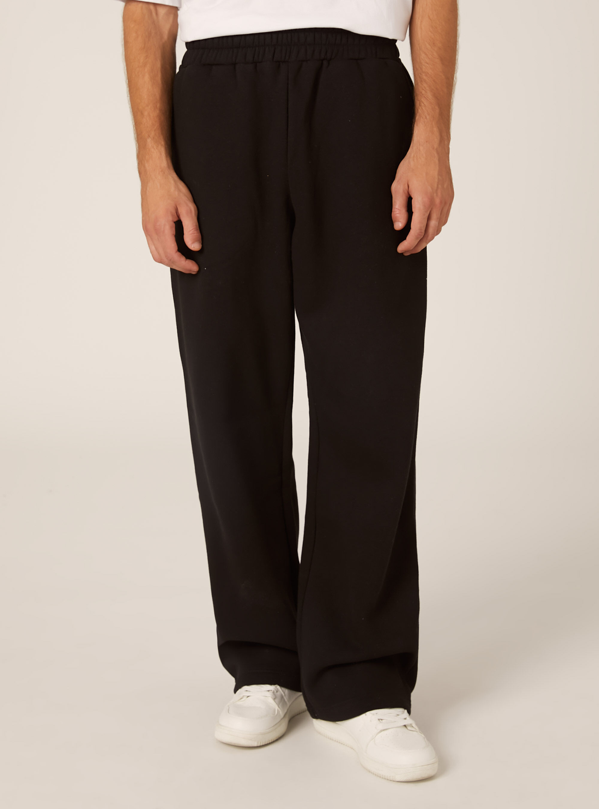 Pantalon ample en molleton, BK1 BLACK