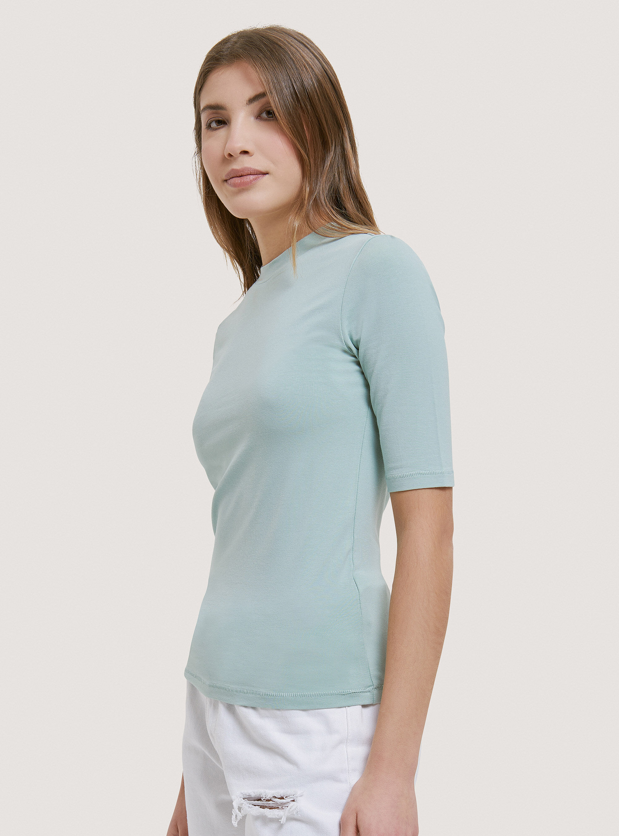 Camiseta b&aacute;sica slim fit, C297 GREEN