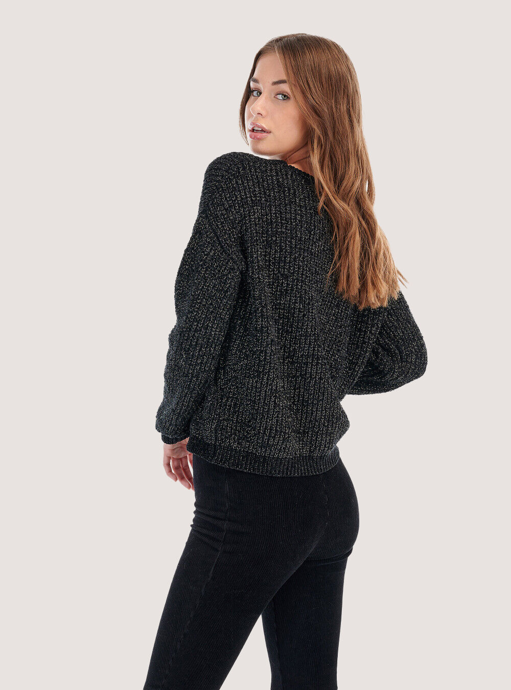 Chenille pullover with lurex thread