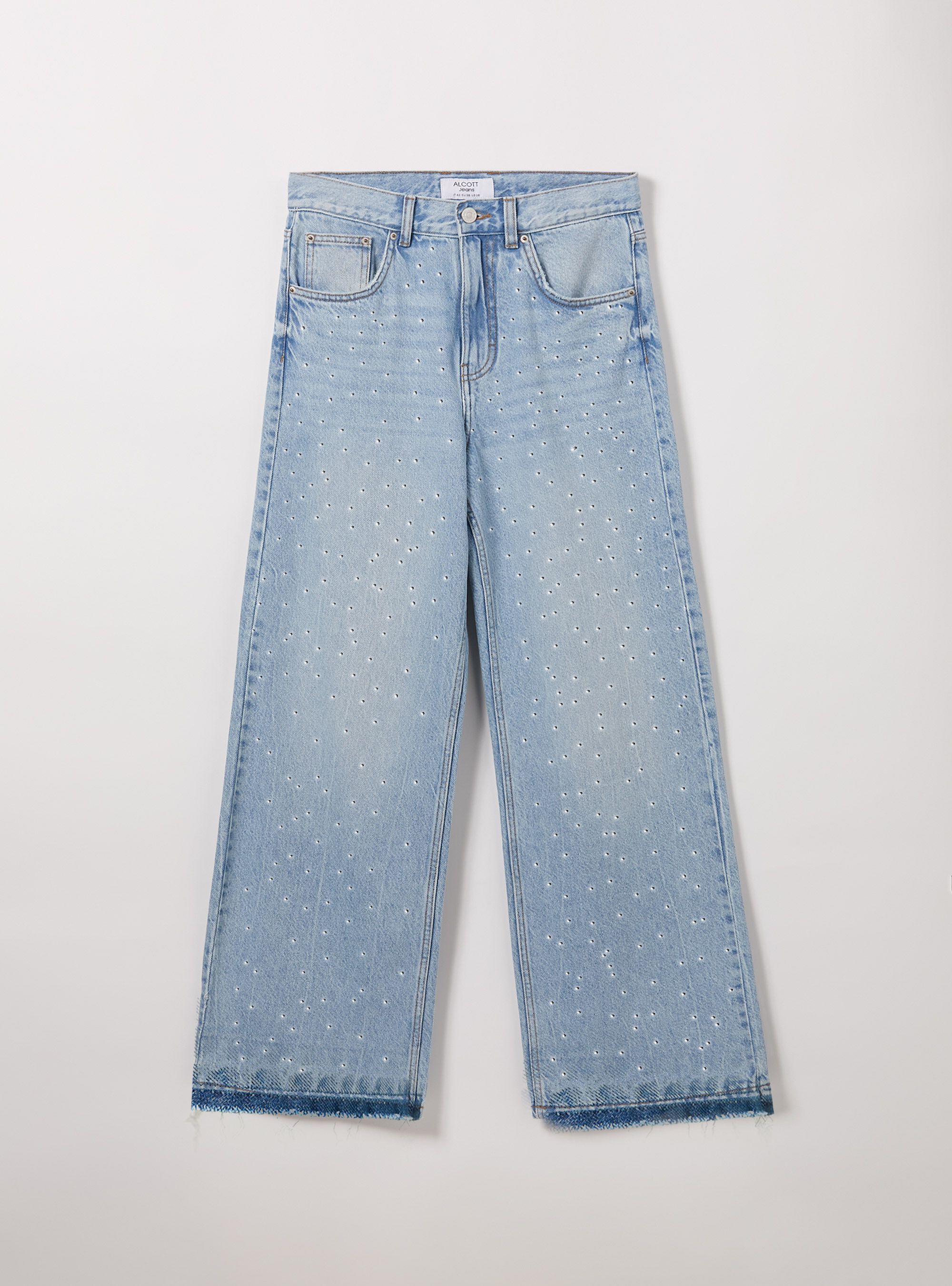 Wide leg jeans with rhinestones | Alcott | Women's Jeans