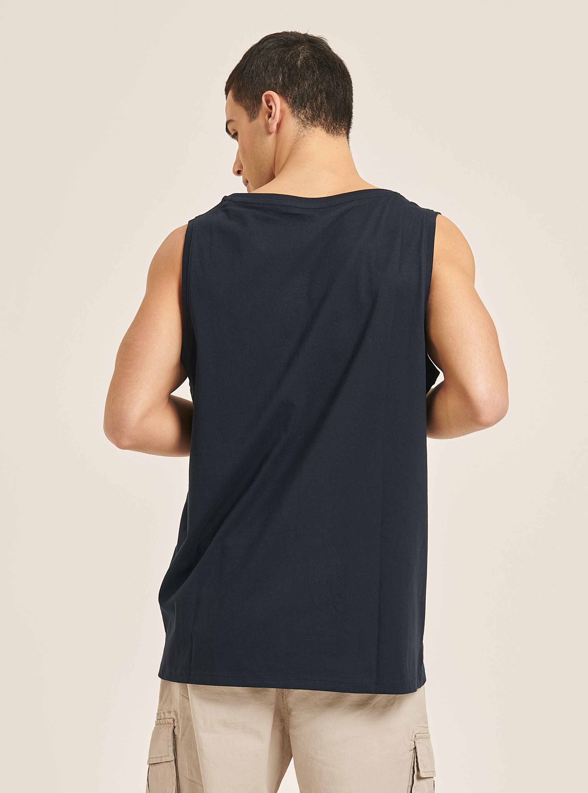 Canotta in cotone tinta unita, BLU