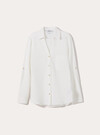 Linen-blend shirt with a V-neck, WH2 WHITE
