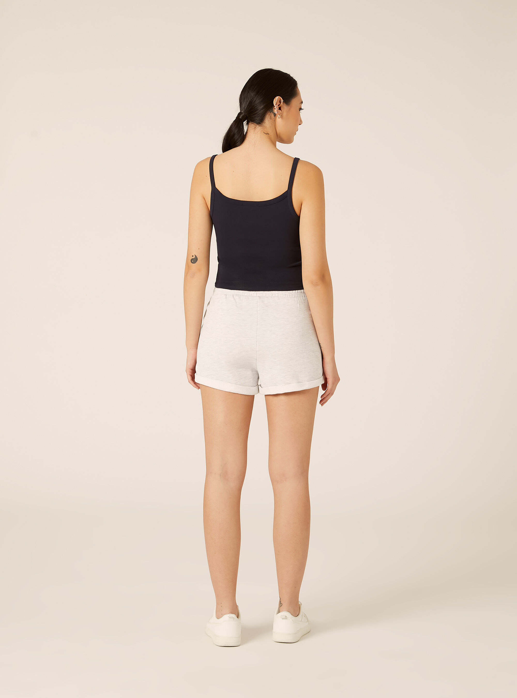 Canotta crop a coste basic, NA3 NAVY LIGHT