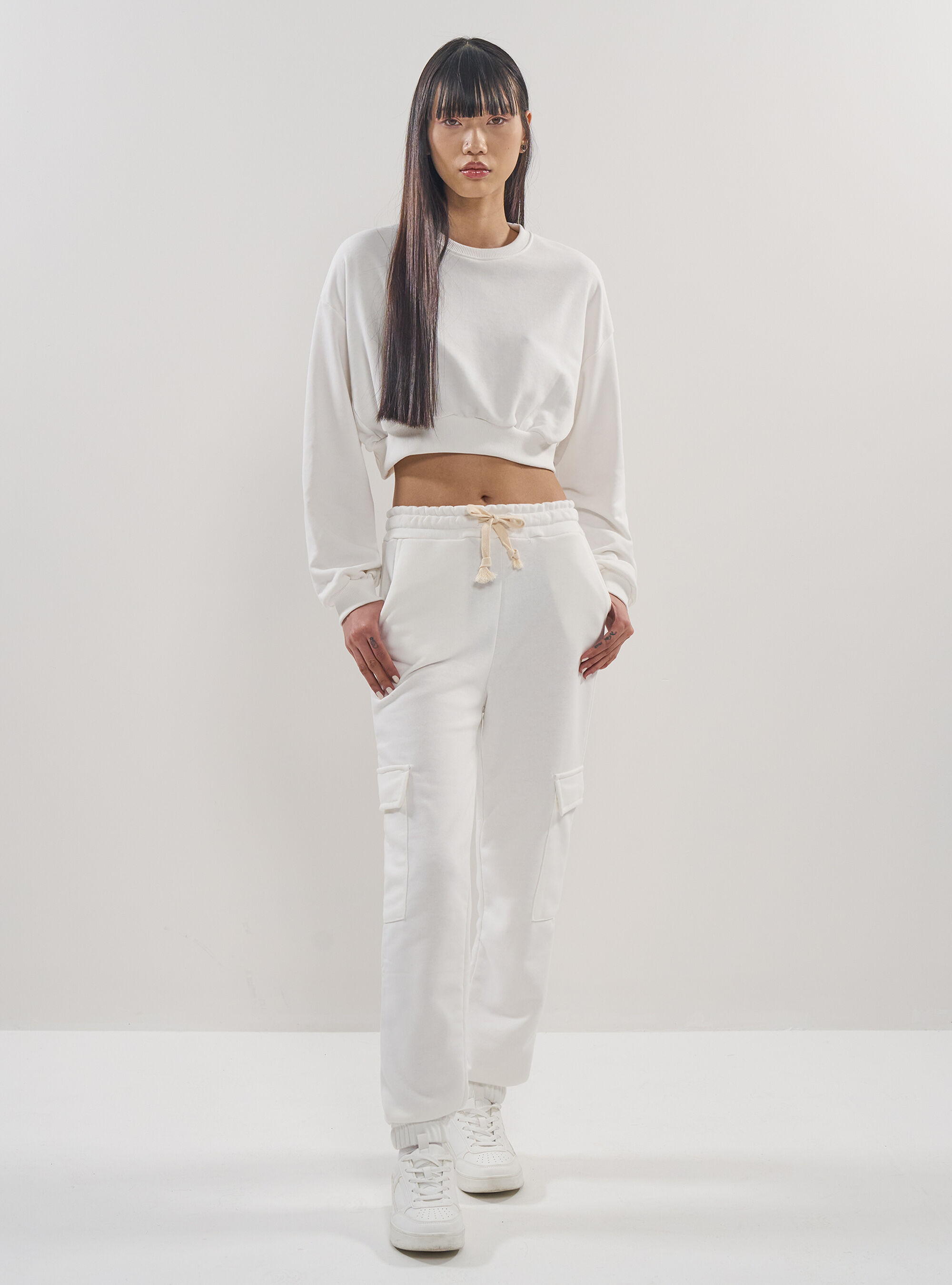 White cargo joggers womens cheap