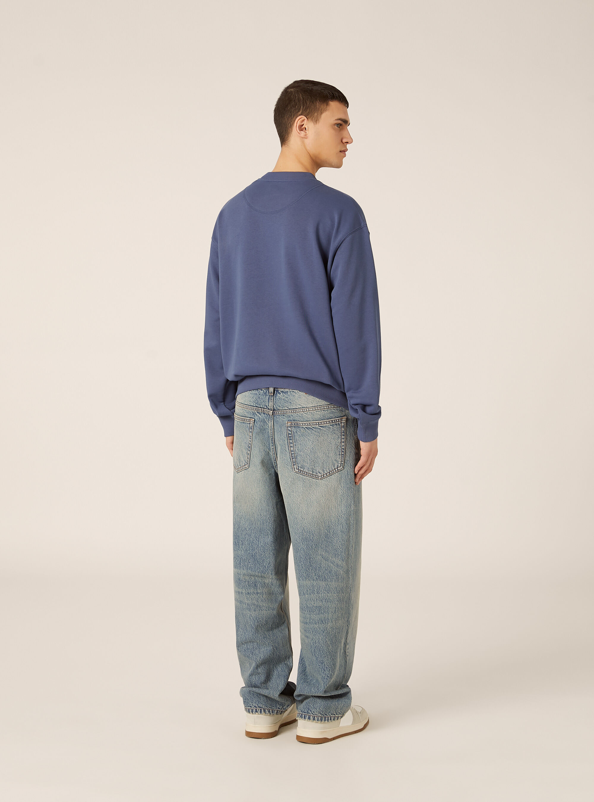 Boxy fit crew neck sweatshirt, BL3 BLUE LIGHT