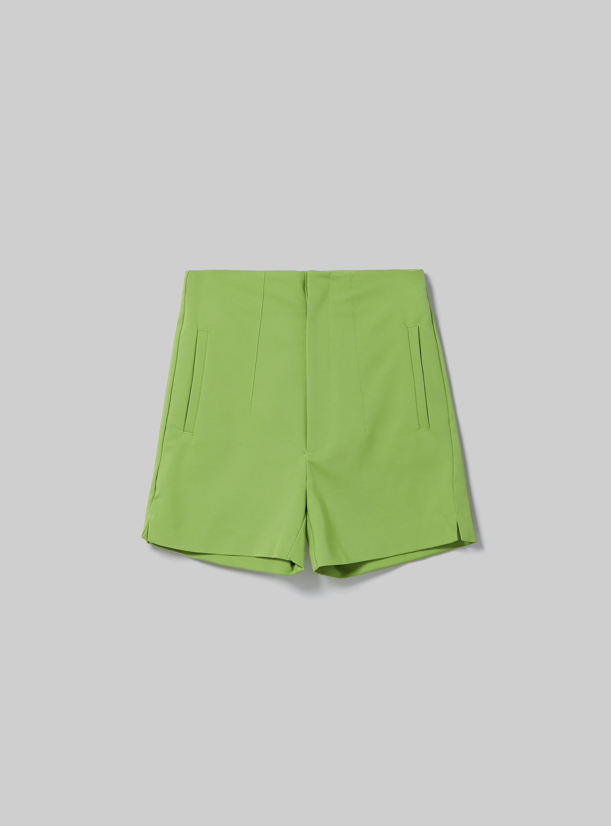 Shorts with double pleats, GN3 GREEN LIGHT