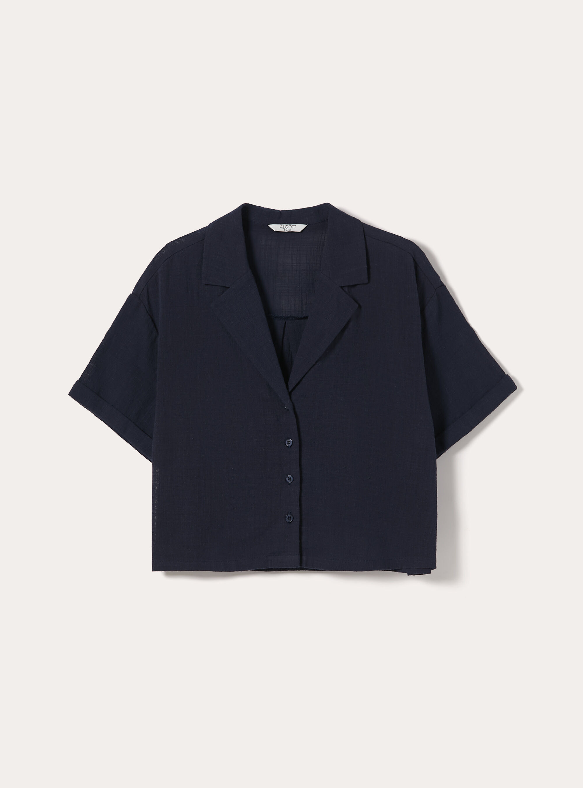 Camicia maniche corte crop, NA2 NAVY MEDIUM