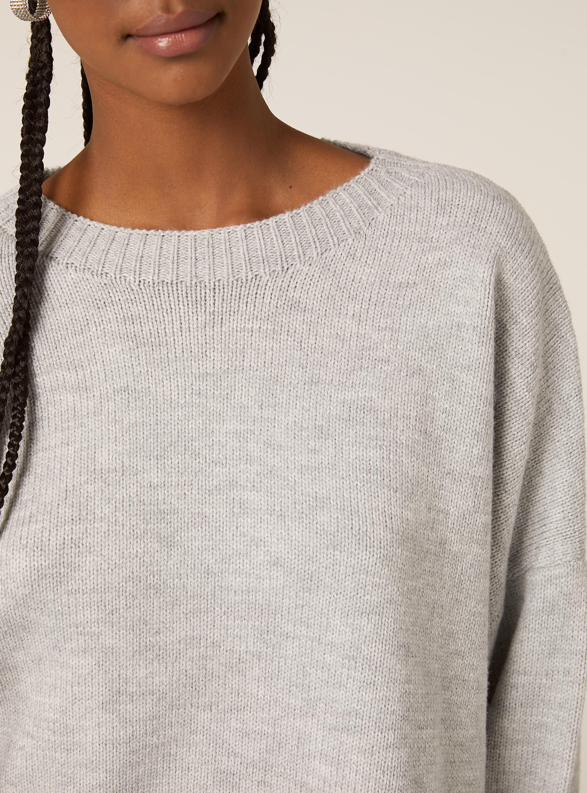 Jersey b&aacute;sico de cuello redondo, MGY2 GREY MEL MEDIUM