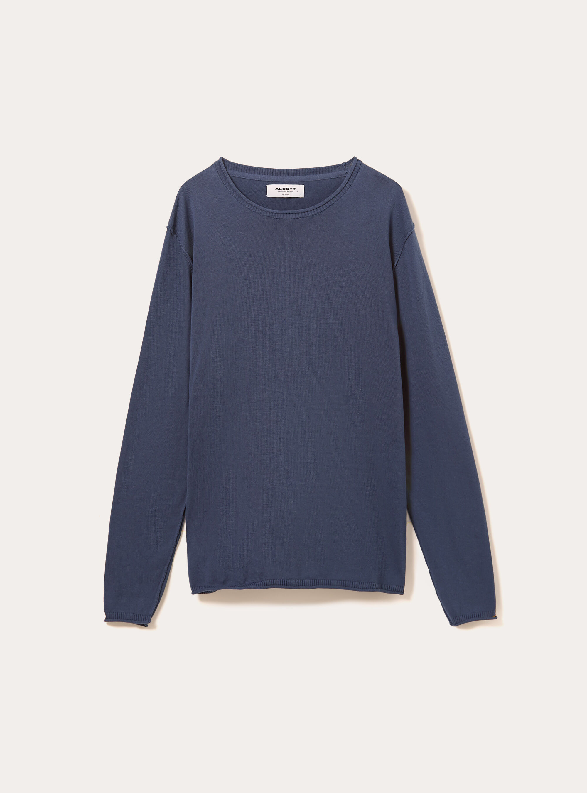 Raw cut pullover with roll neck, NA3 NAVY LIGHT