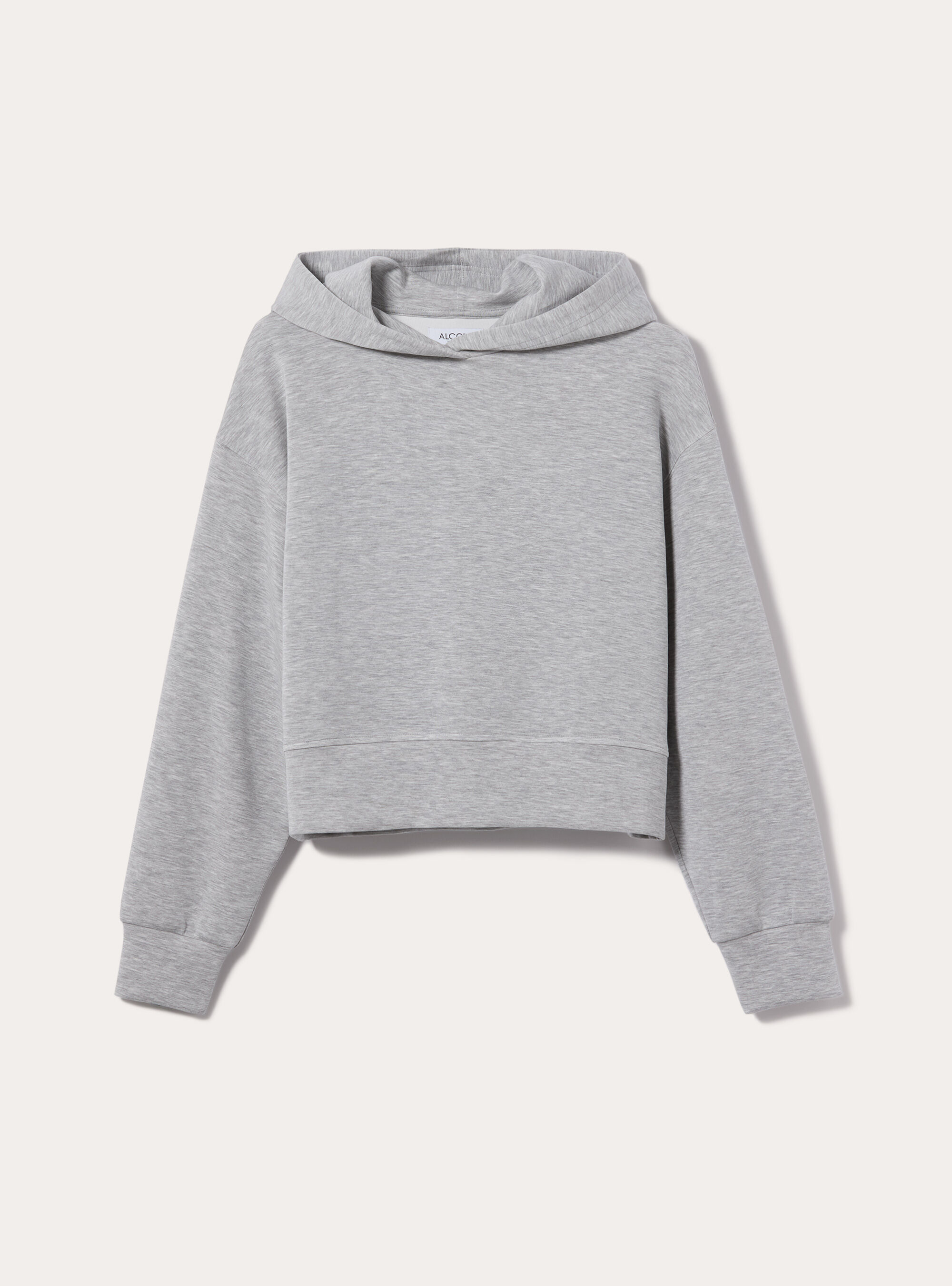 Felpa cappuccio soft touch, MGY3 GREY MEL LIGHT