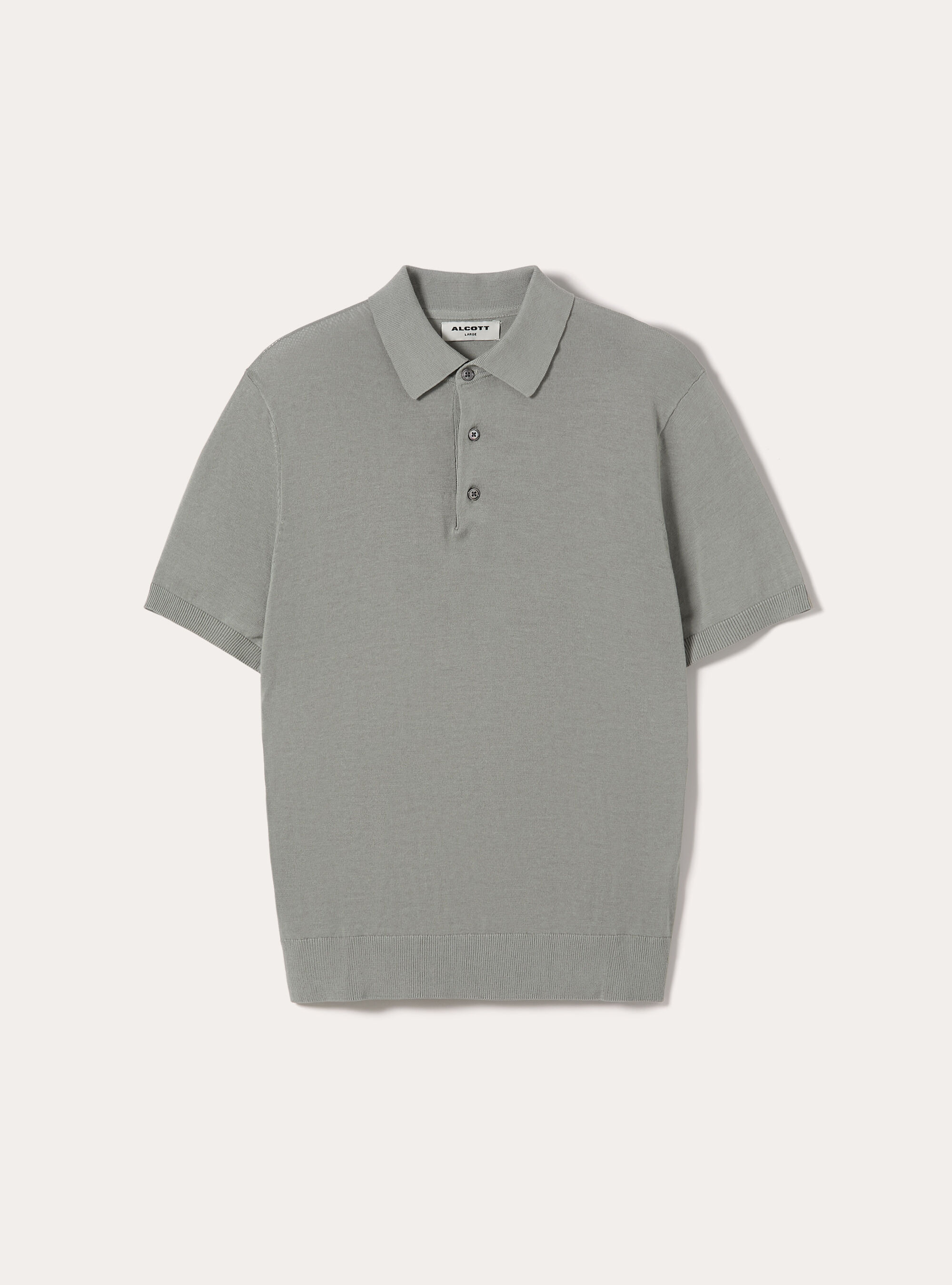 Extrafine cotton knit polo shirt, SG3 SAGE LIGHT