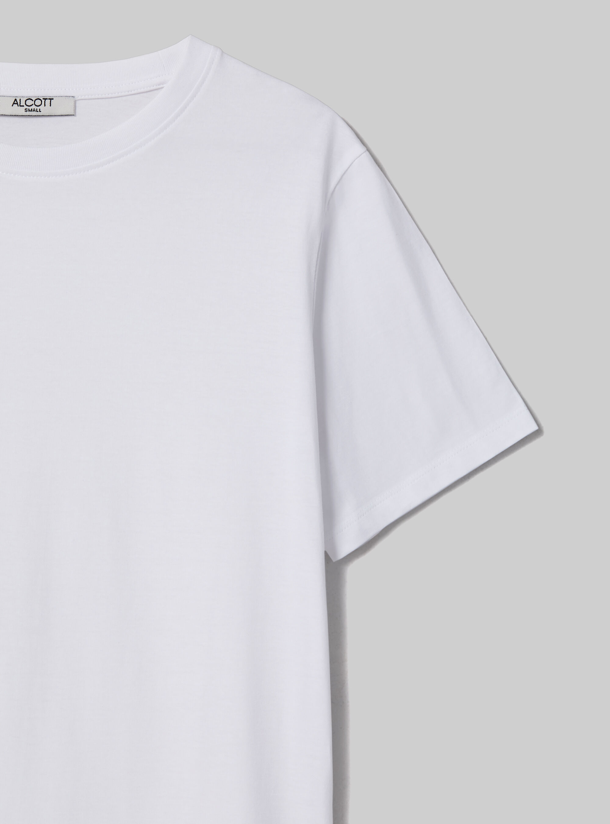 Maglietta girocollo in cotone, WH3 WHITE