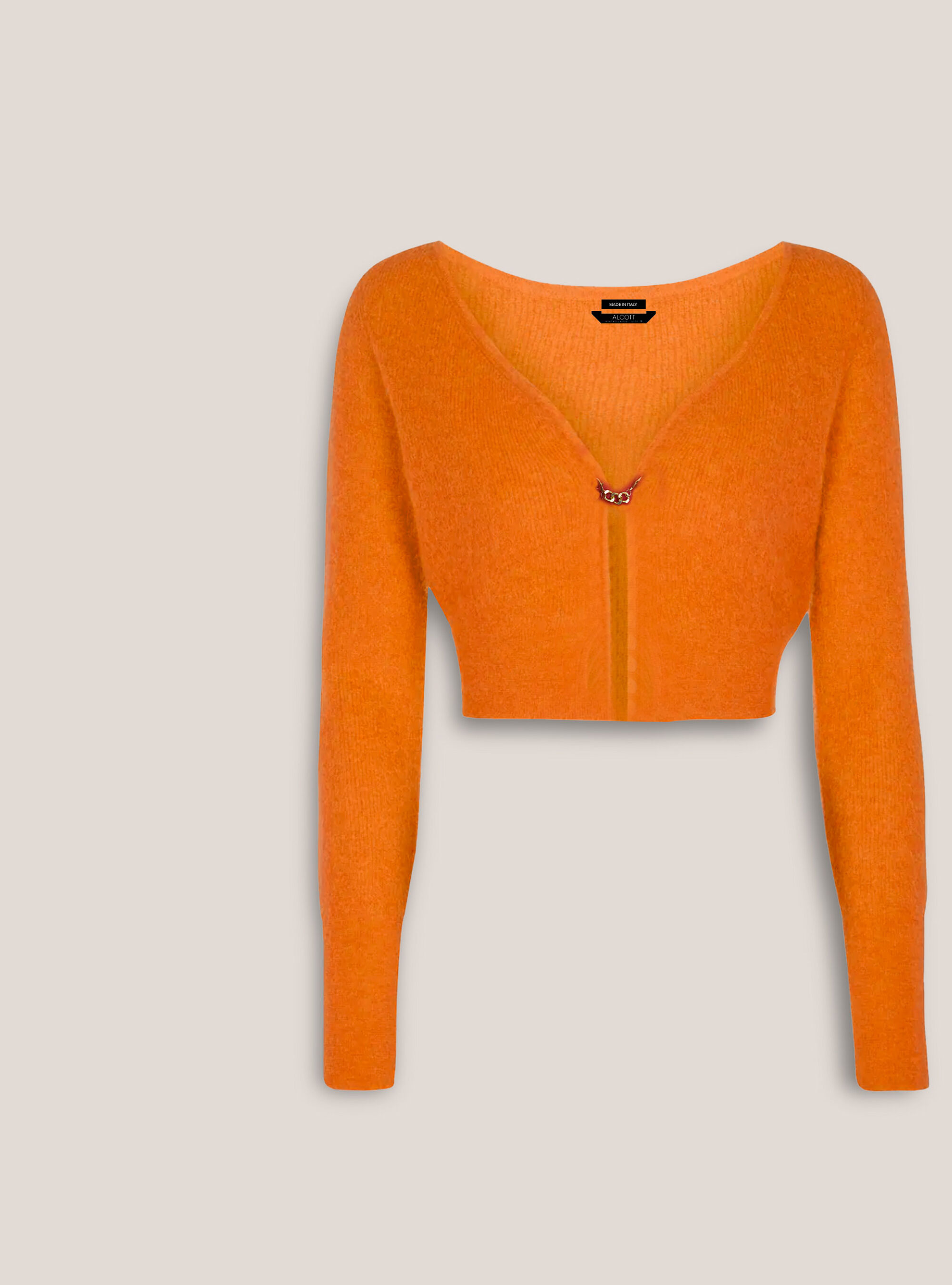 Cropped cardigan pullover soft touch, OR1 DARK ORANGE