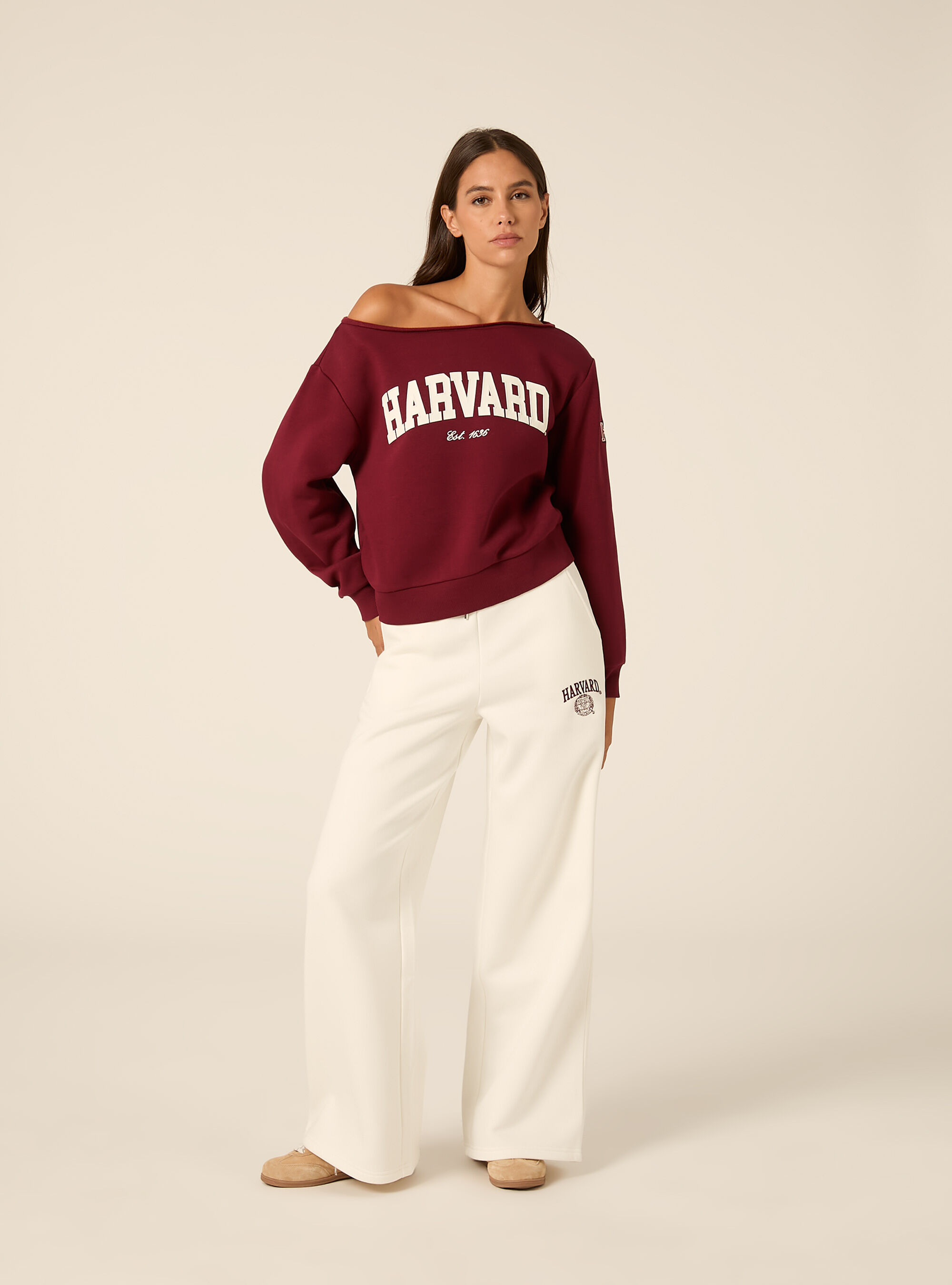 Felpa scollo a barca harvard