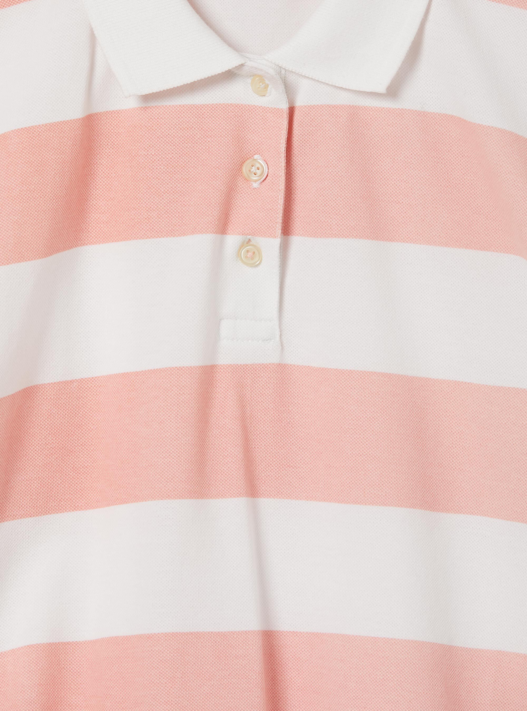 Polo crop fit con rayas, C4400 PINK