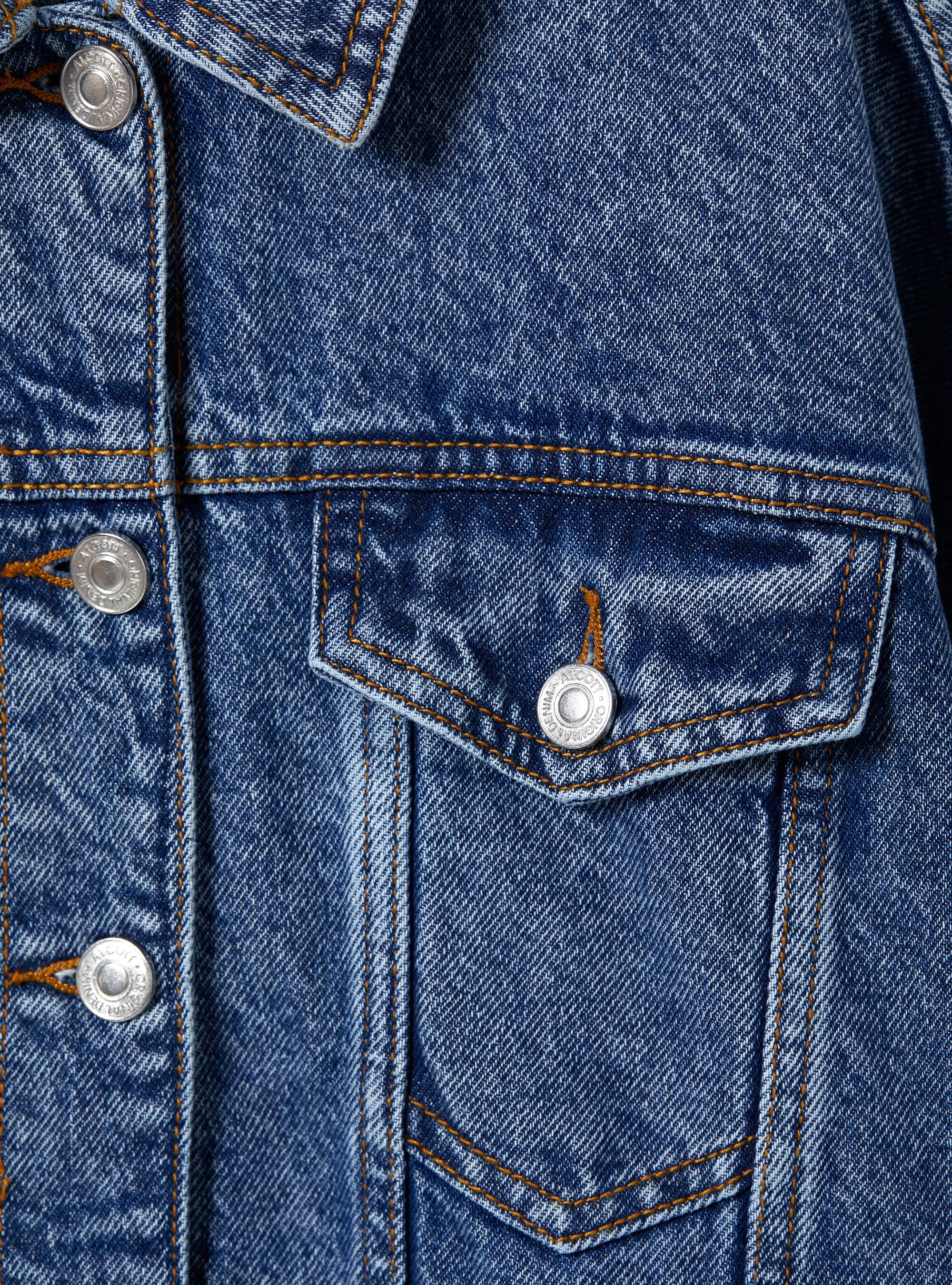 Denim jacket with elasticated waist, D003 MEDIUM BLUE