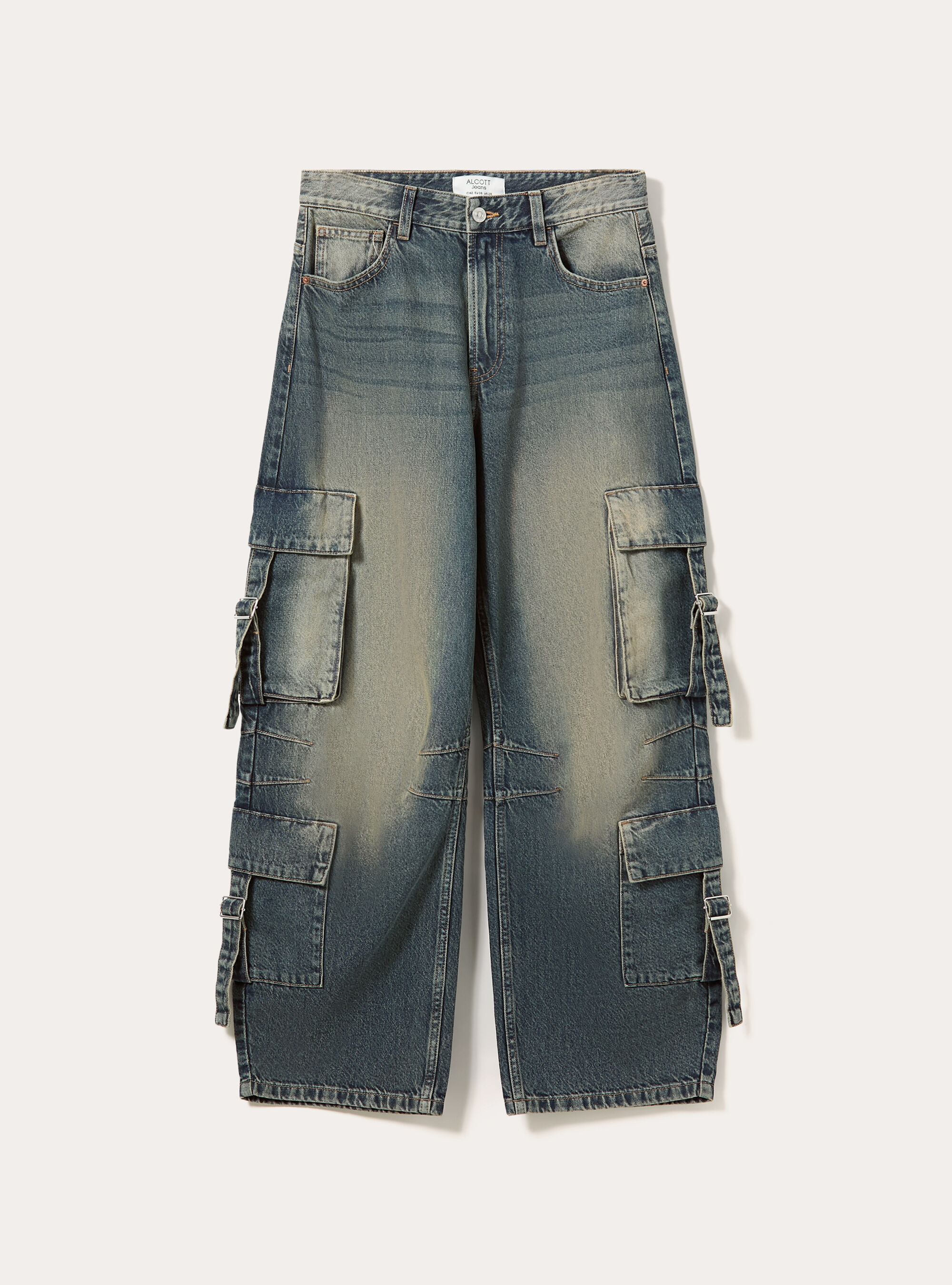 Jeans multicargo, D100 BLUE DARK OVERDYE