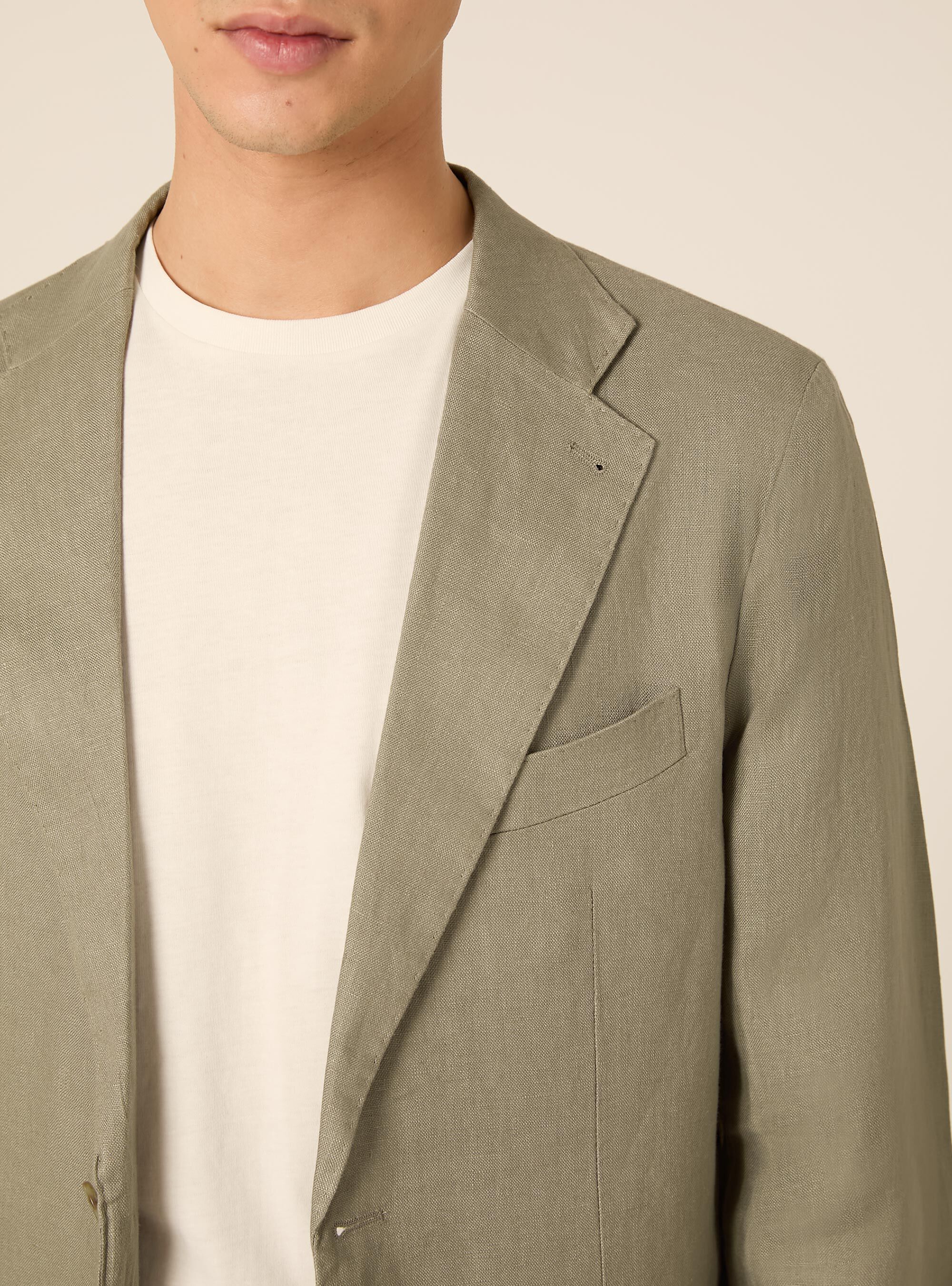 Giacca in lino monopetto, KY2 KAKY MEDIUM