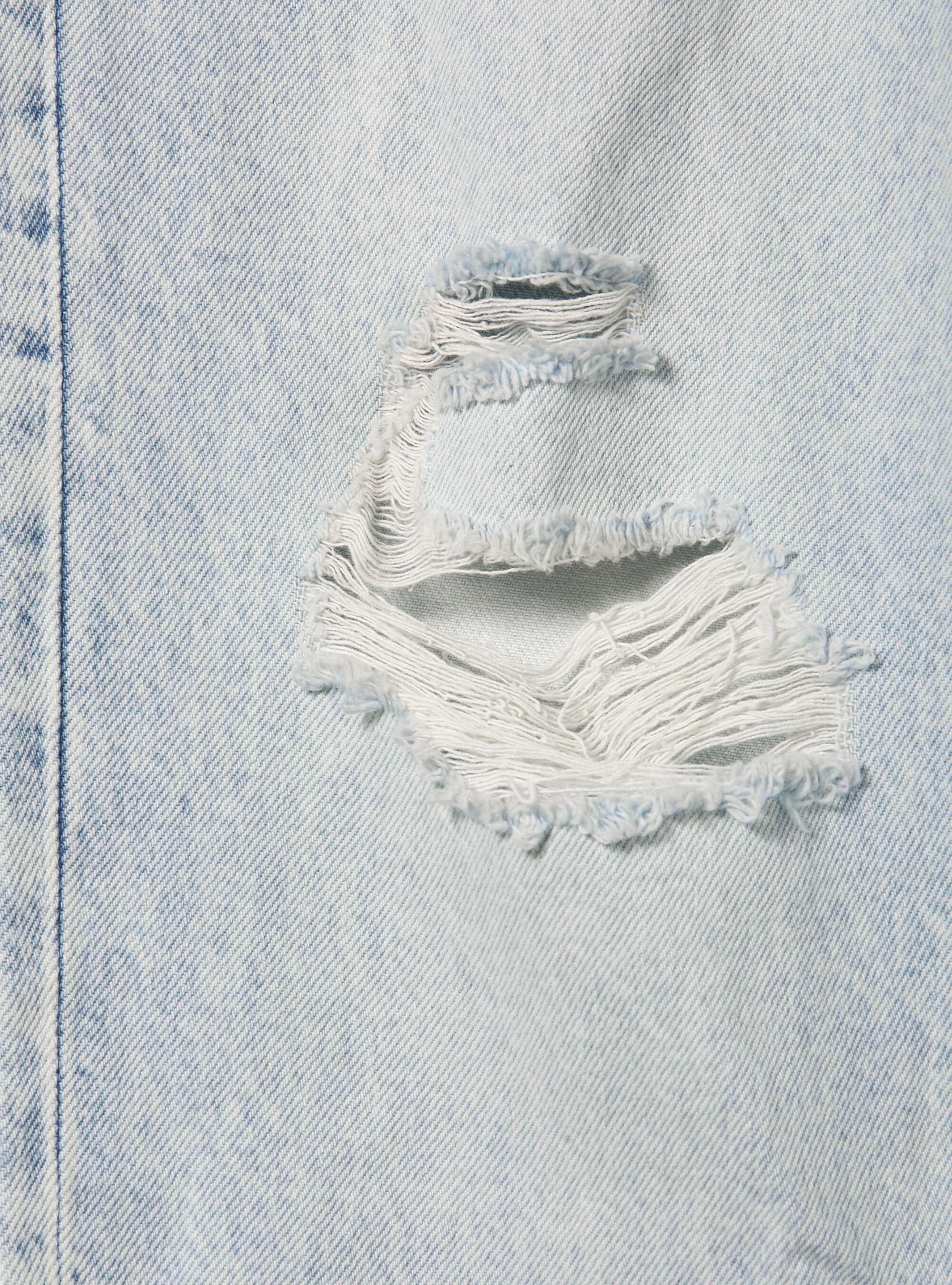 Jeans amples avec d&eacute;chirures, D007 LIGHT AZURE