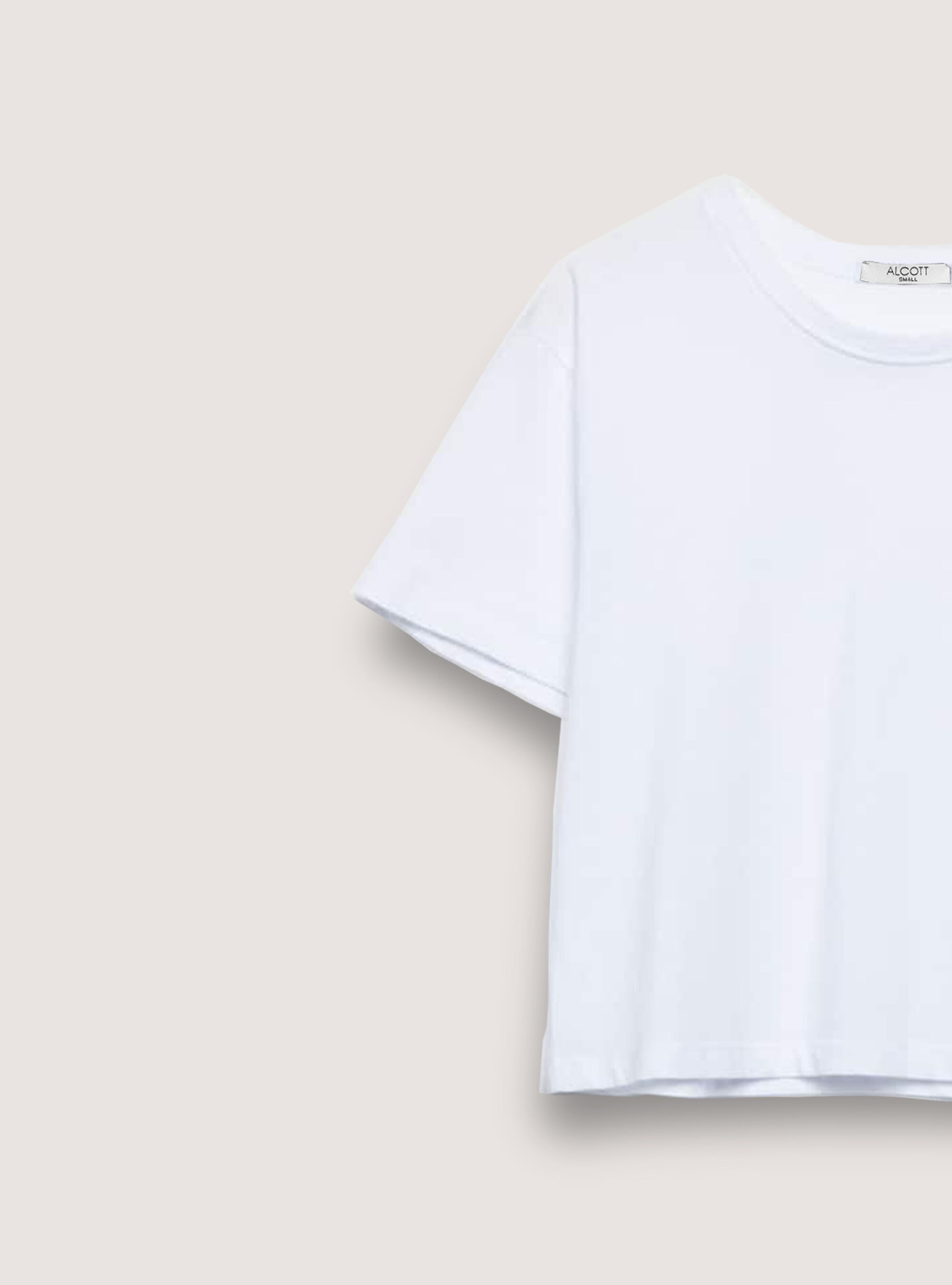 Camiseta corta de algod&oacute;n, BLANCO