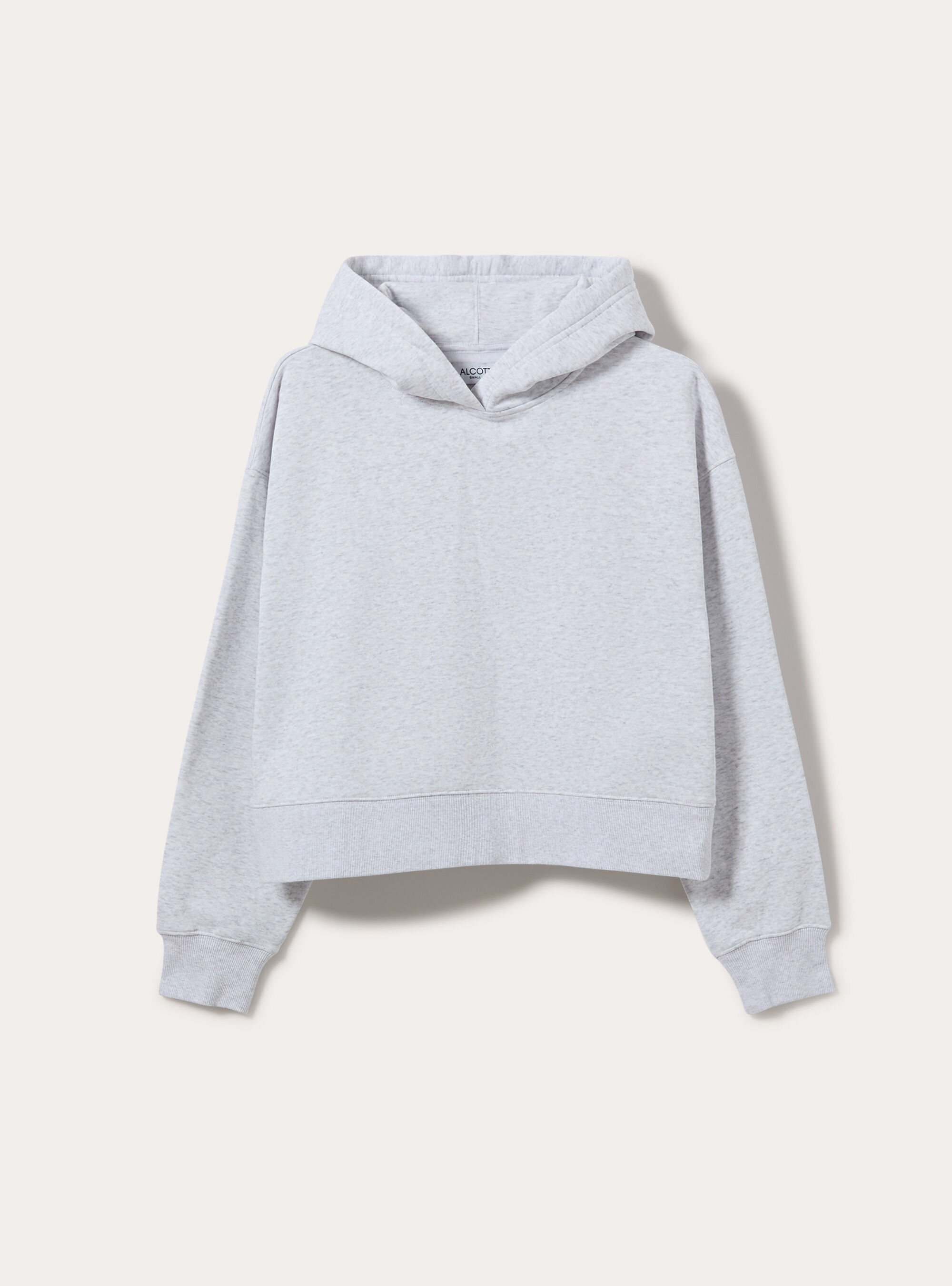 Felpa boxy con cappuccio, MGY3 GREY MEL LIGHT