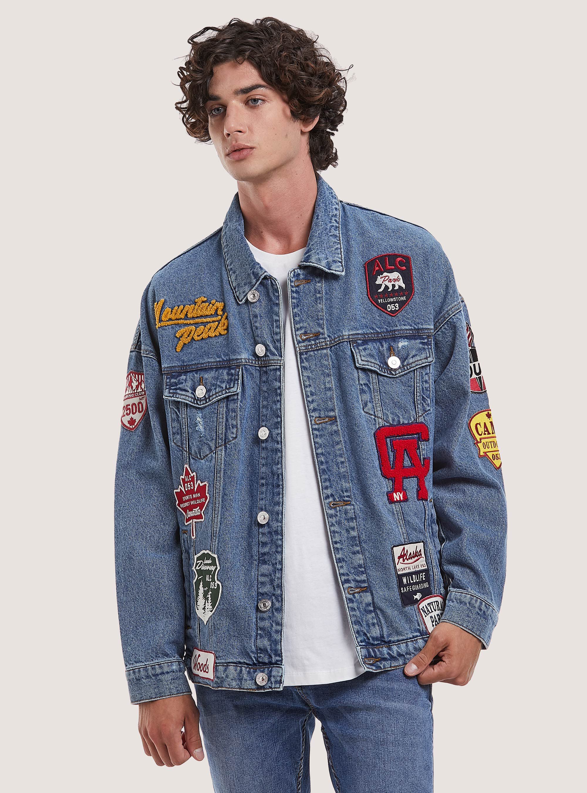 Giacca jeans clearance uomo oversize