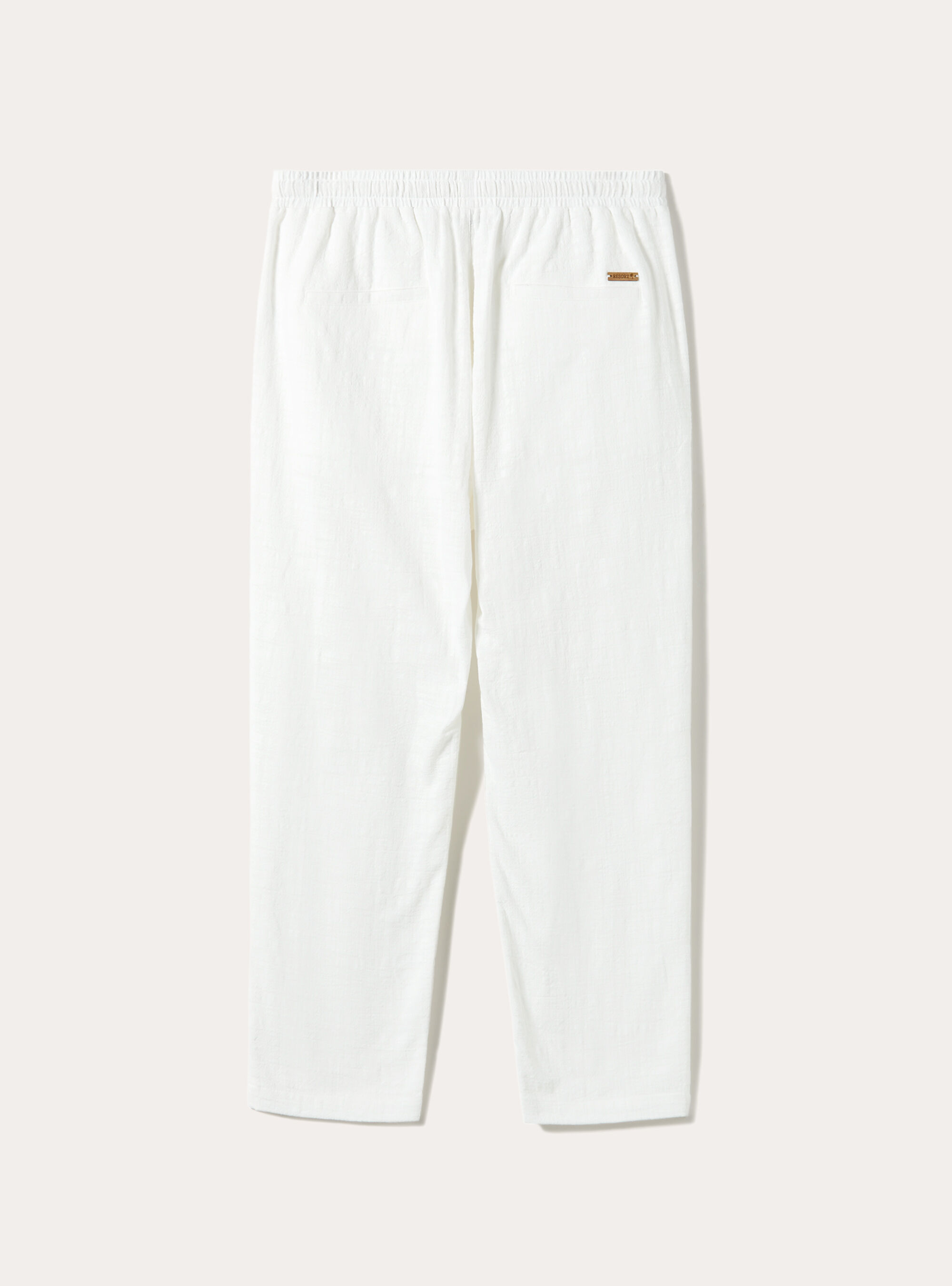 Pantalon en coton avec cordon de serrage &agrave; la taille, WH2 WHITE