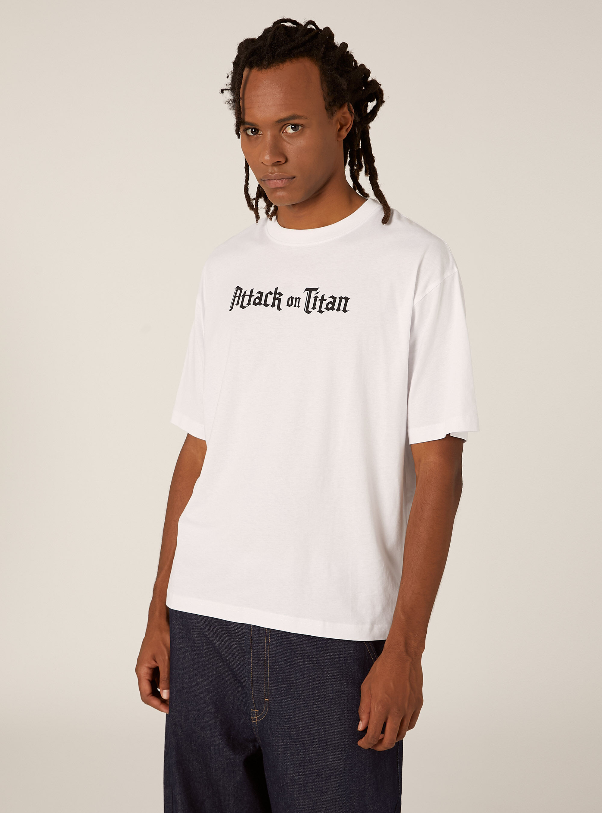 T-shirt attack on titan boxy fit, WH3 WHITE