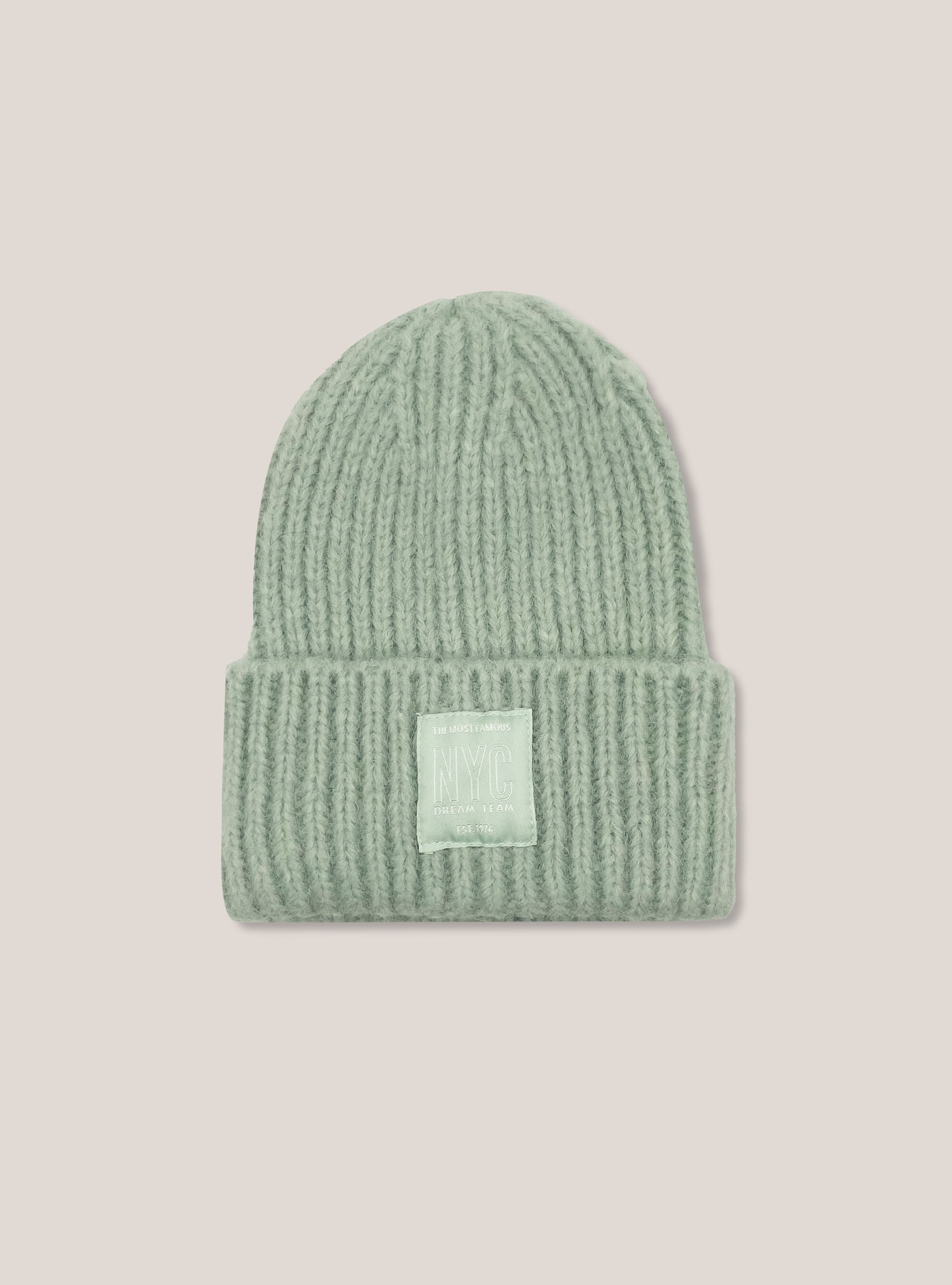 Plain hat with embroidered patch, C6585 GREEN