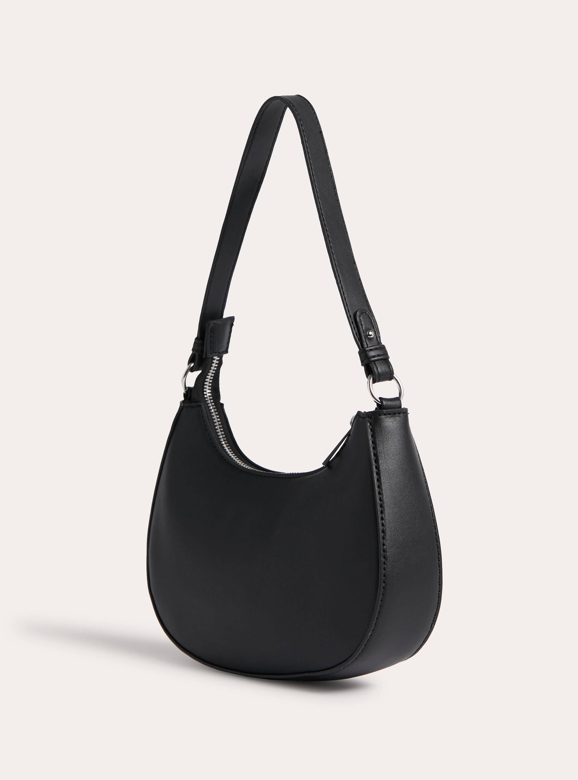 Borsa a spalla a mezzaluna, BK1 BLACK