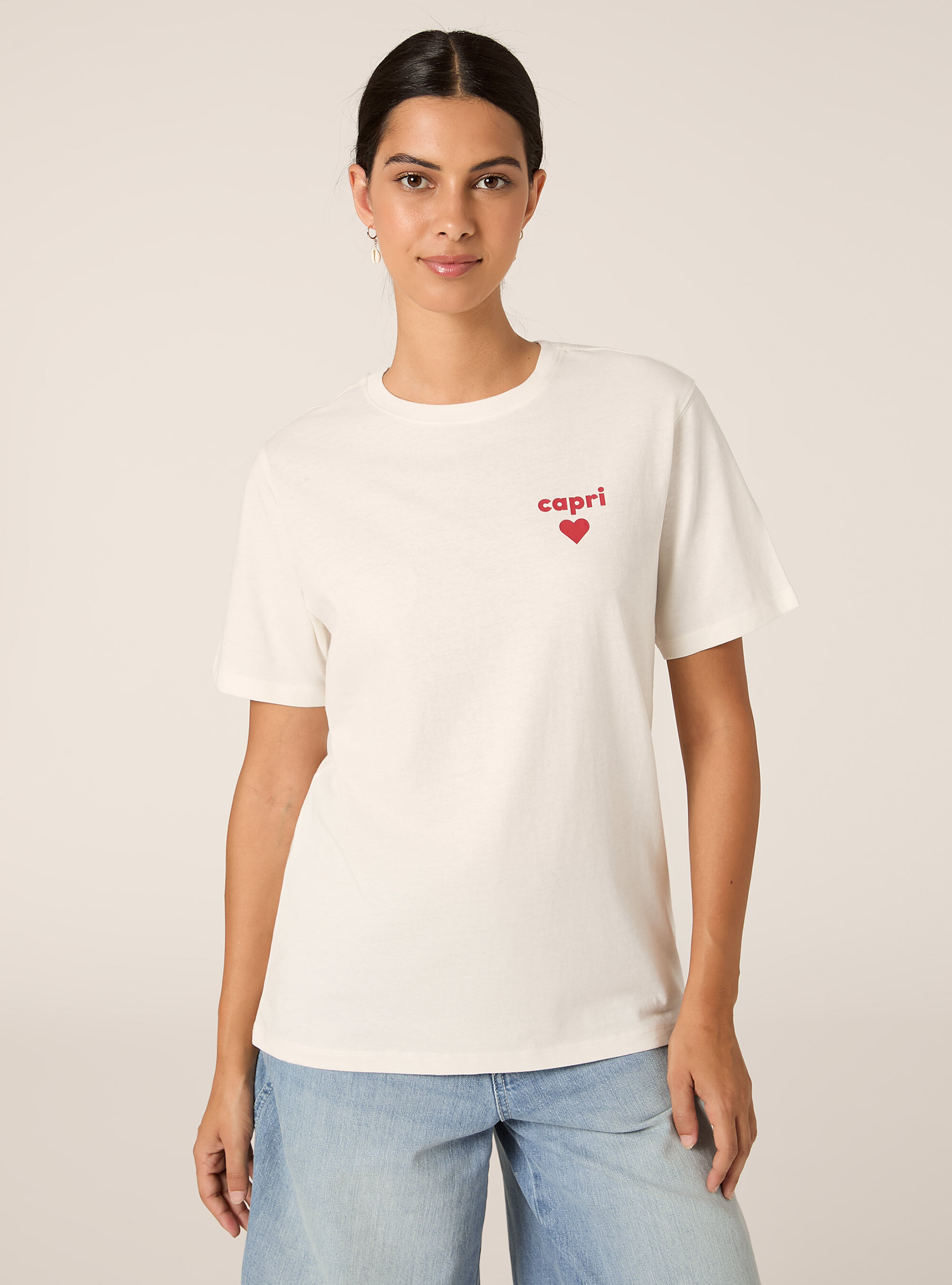 T-shirt regular con stampa capri heart